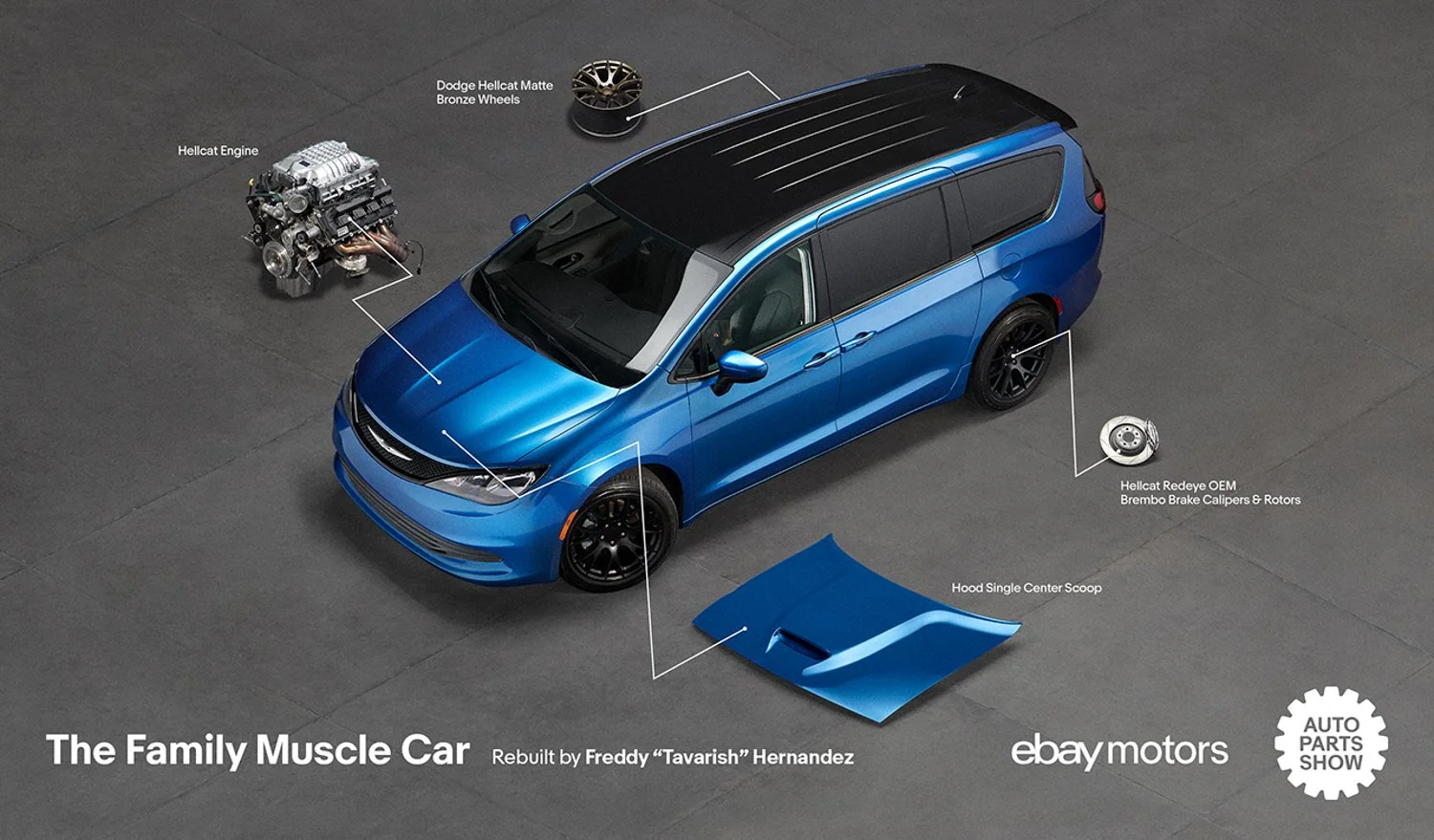 Auto brand photography by New York commercial photographer Adam Lerner - YouTuber Tavarish at the New York Auto Parts show in the Classic Car Club in New York City