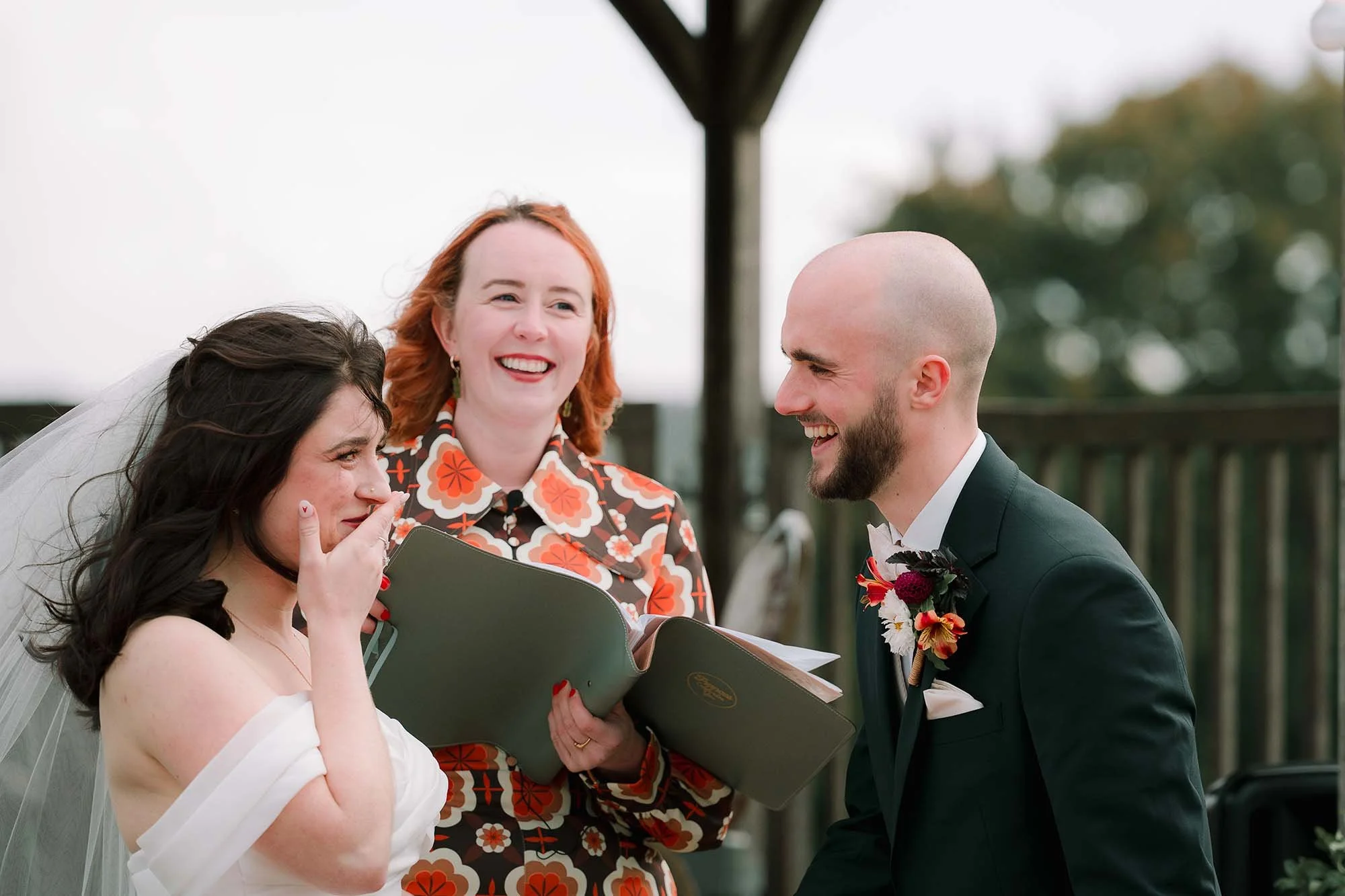 Bride and Groom Laughing