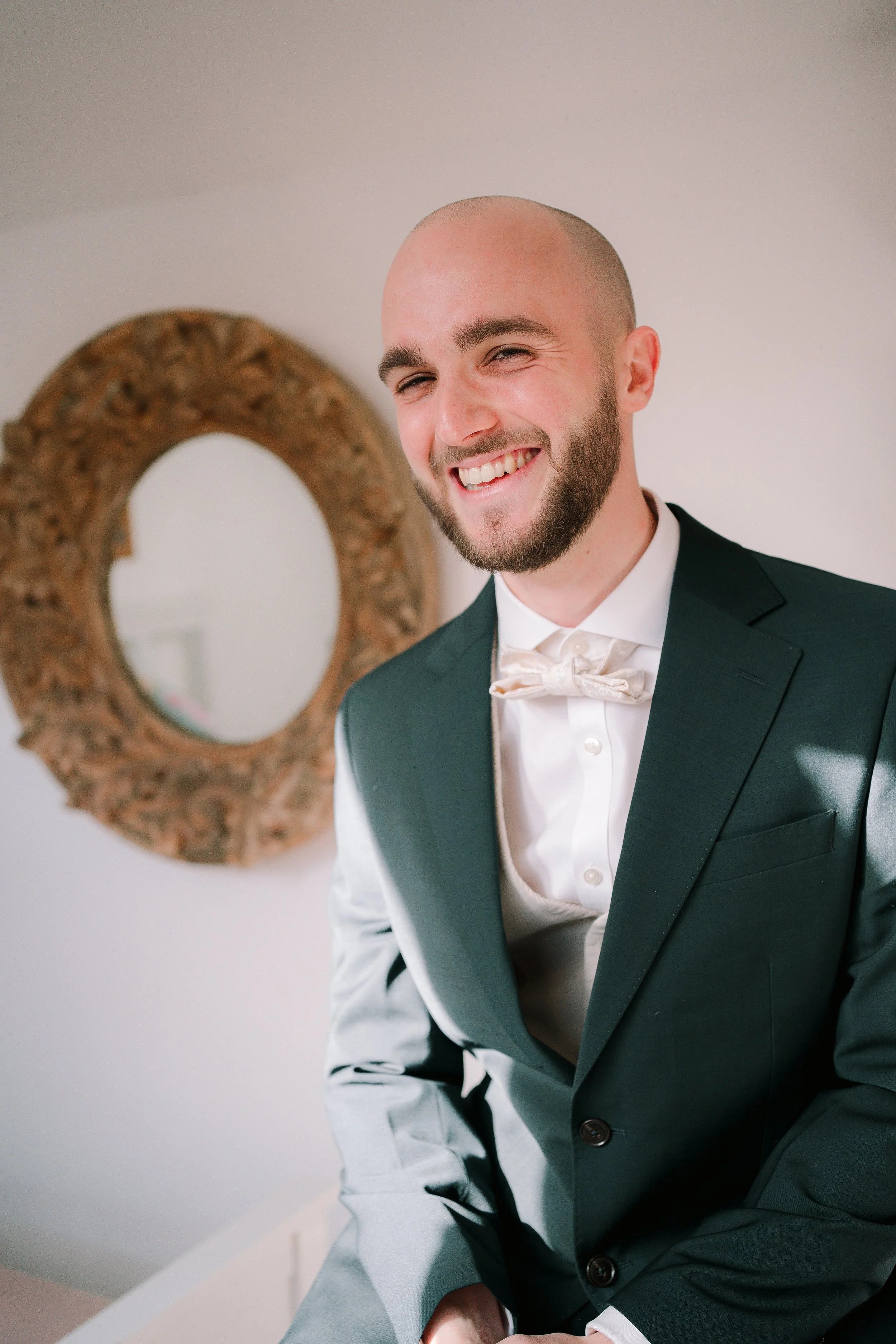 Groom getting ready