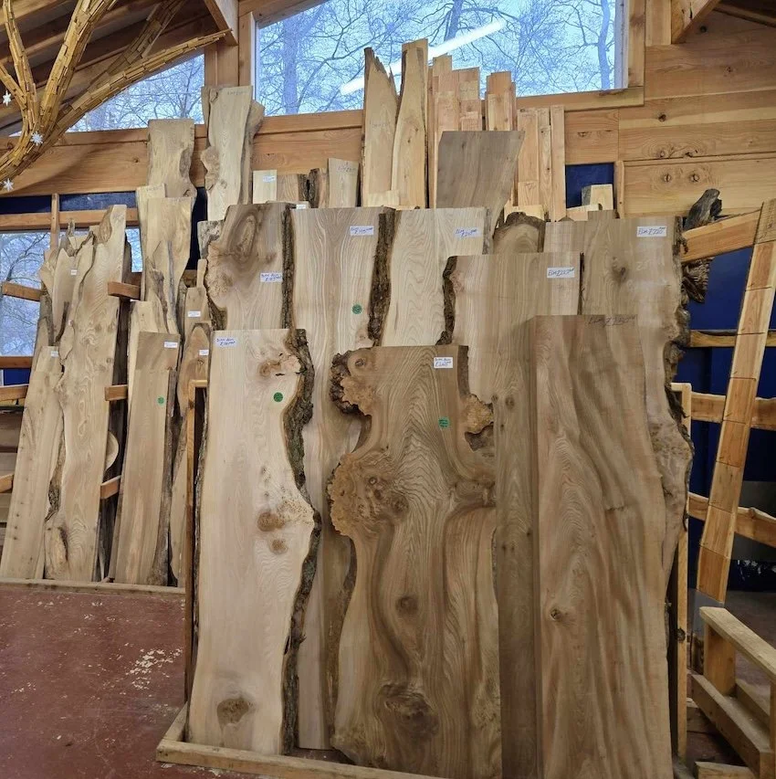 Finished live edge hardwood boards for sale via ASHS