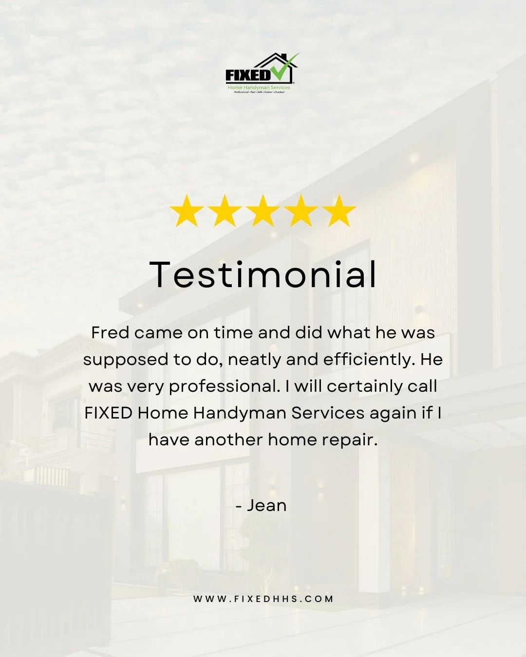 We&rsquo;re so thankful for kind words like these &mdash; and for the trust you place in our team. 🙏
Fred and the FIXED crew take pride in showing up on time, getting the job done right, and treating every home with care.

#ClientAppreciation #Thank