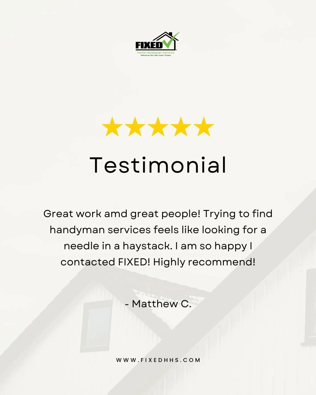 Finding a handyman you can trust? It&rsquo;s like finding a needle in a haystack&hellip; unless you call FIXED!

He found exactly what he needed &mdash; reliable service, friendly pros, and quality work. 🙌

📍Serving your neighborhood with top-tier 