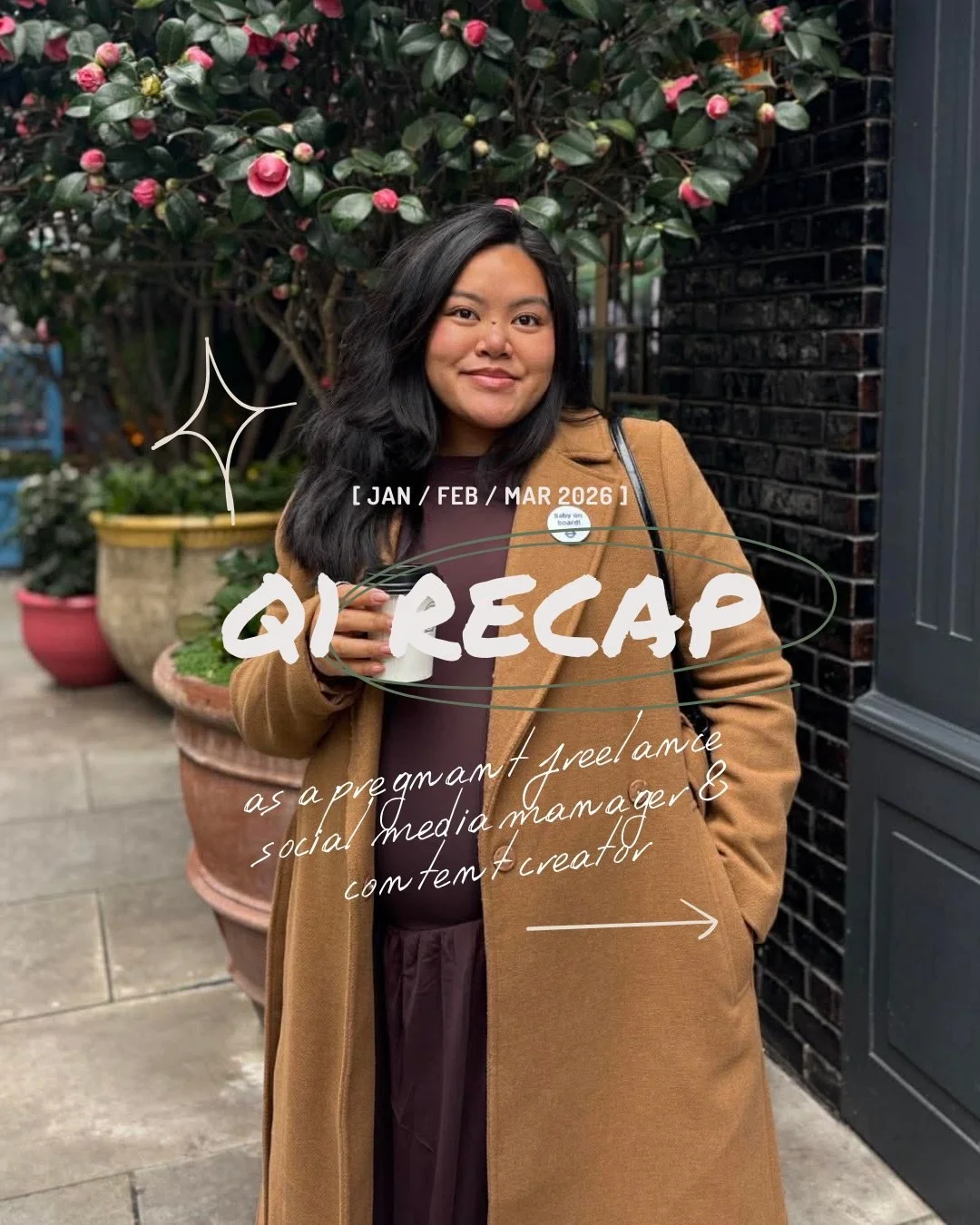 Q1, you have been a bit of everything ✨

From working London Fashion Week to hitting my third trimester, it has been a mix of busy days, big shifts and slowing down where it matters 🥹

I&rsquo;ve spent this quarter creating a lot, learning a lot and