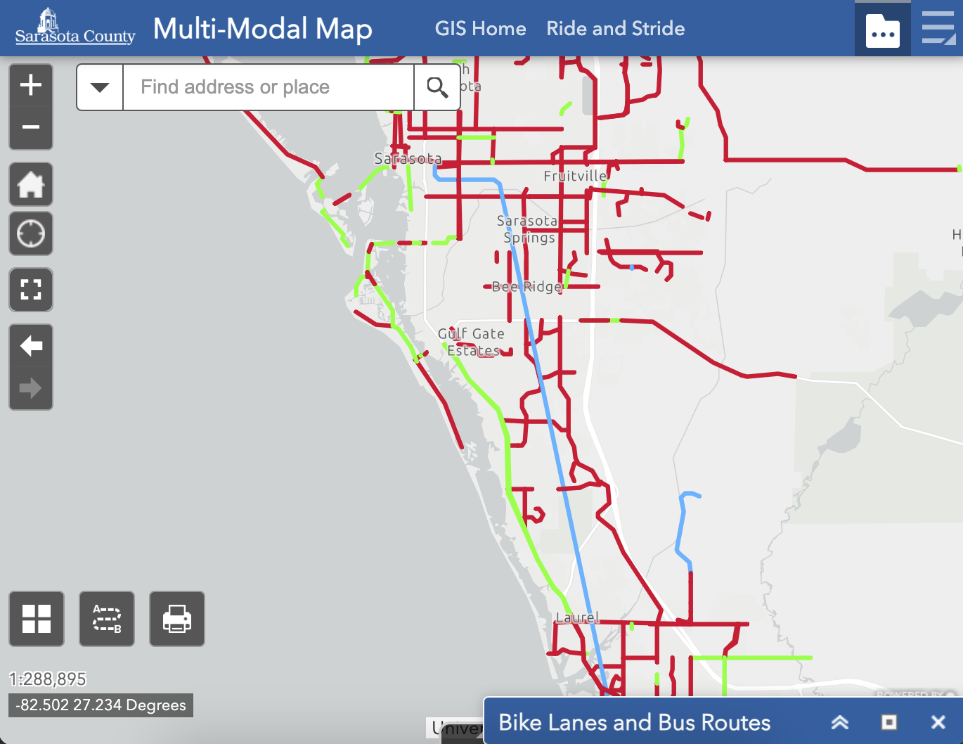 walking and bus routes