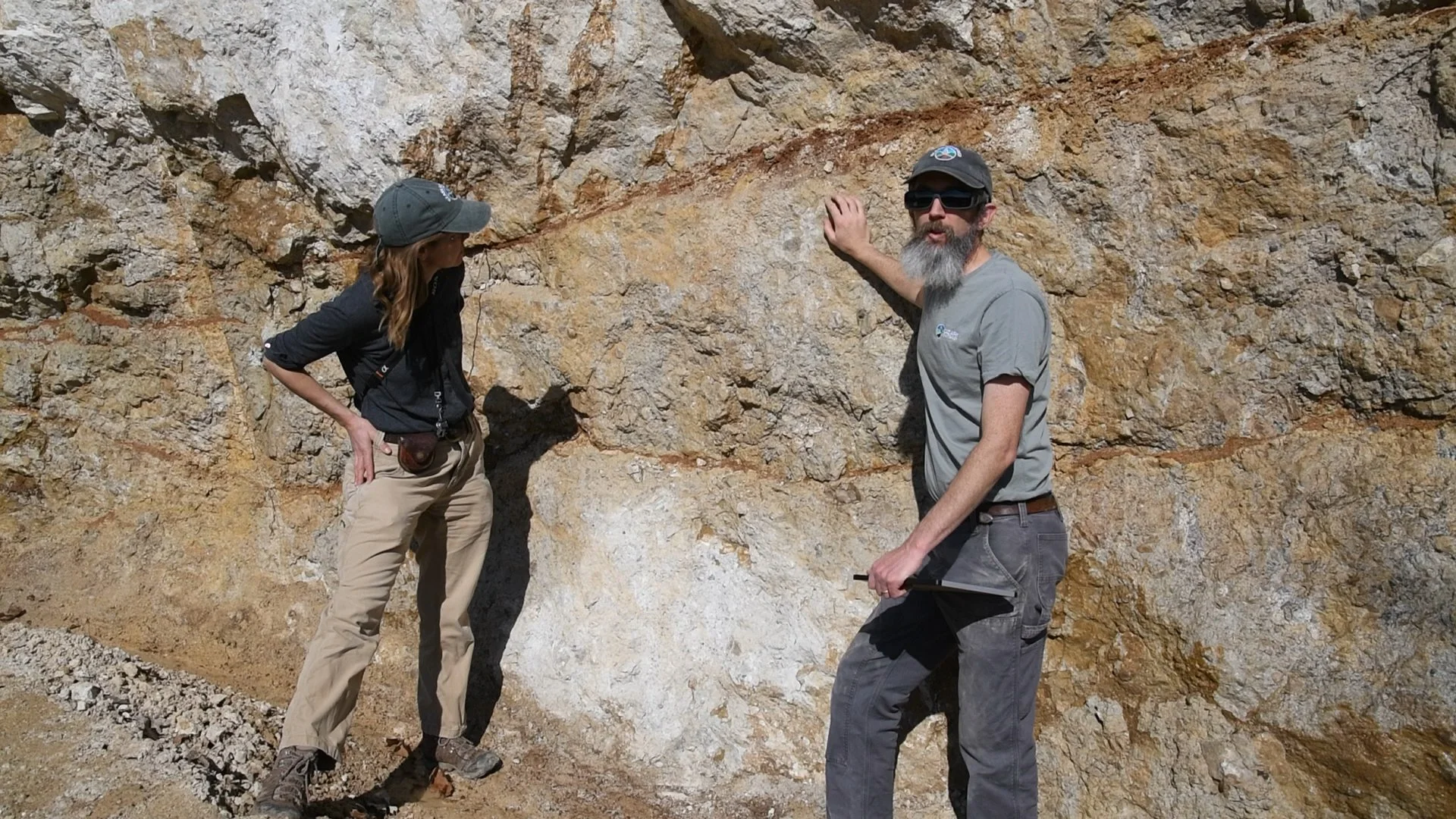 Joanna and Eric explore an outcrop