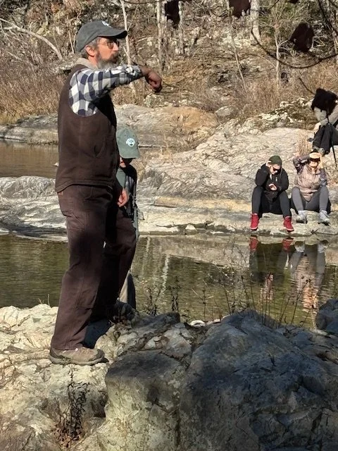 Eric & Joanna speak about geology to an on-site group