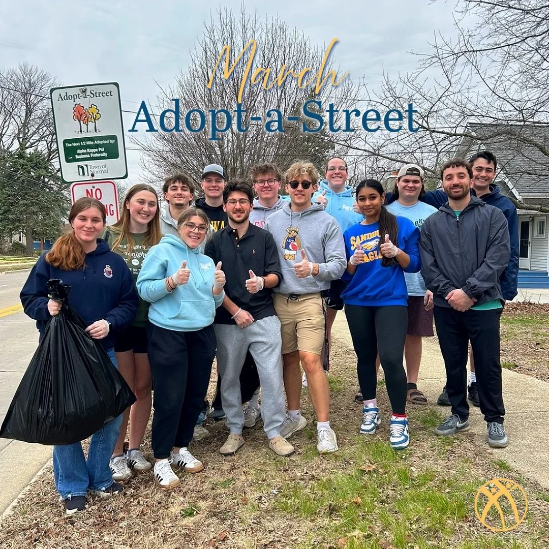 Last weekend our Service Chair hosted our monthly Adopt-A-Street. Thank you to everyone who came out and helped! 🗑️♻️

💙💛

#akpsi #adoptastreet #isu #illinoisstateuniversity #fraternity