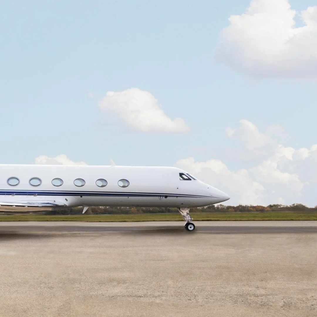 front end of a a private plane on runway shot by afp.media