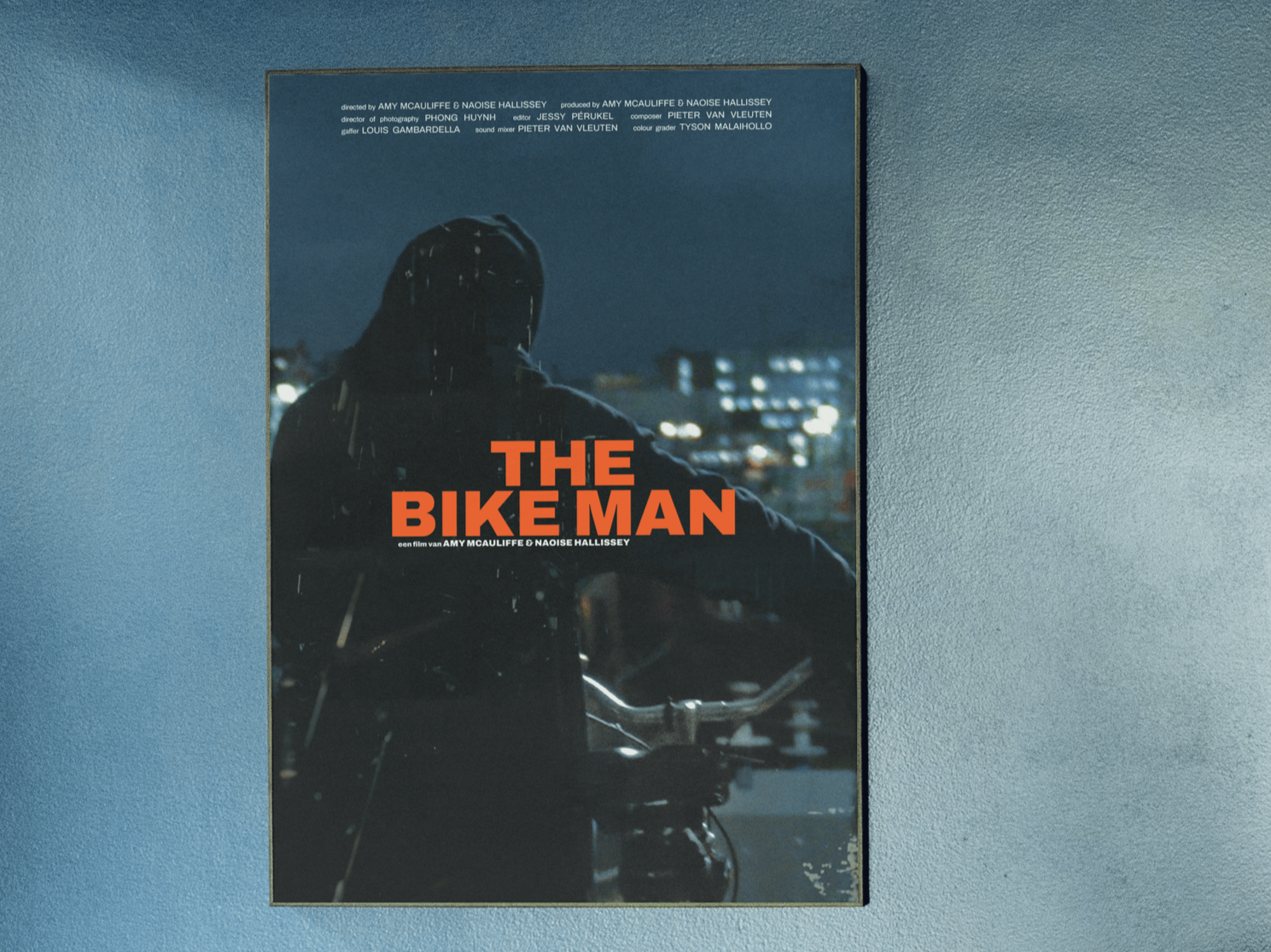 poster for a short documentary called 'Bikeman'