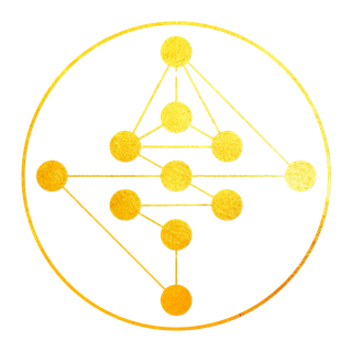 Geometric drawing of an outline square with sections divided by vertical, horizontal, and diagonal lines.