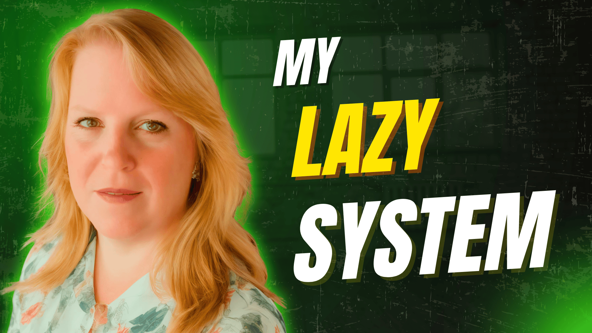 Jennie Hays, Beyond Mindset Mentor on a green screen with the words My Lazy System talking about how coaches can make 30 days of content in one hour without burnng out