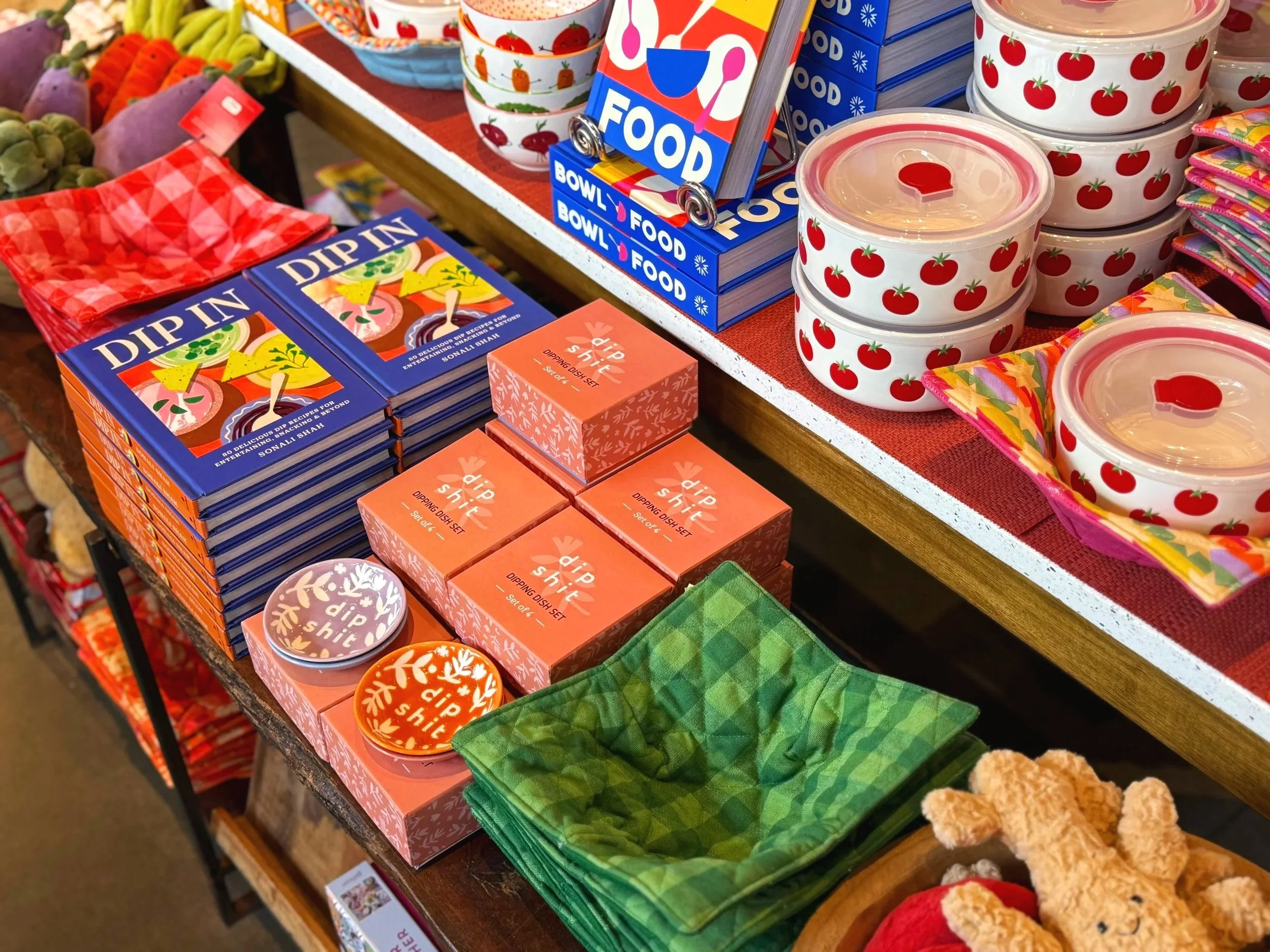 dip shit bowls & dip cook book display