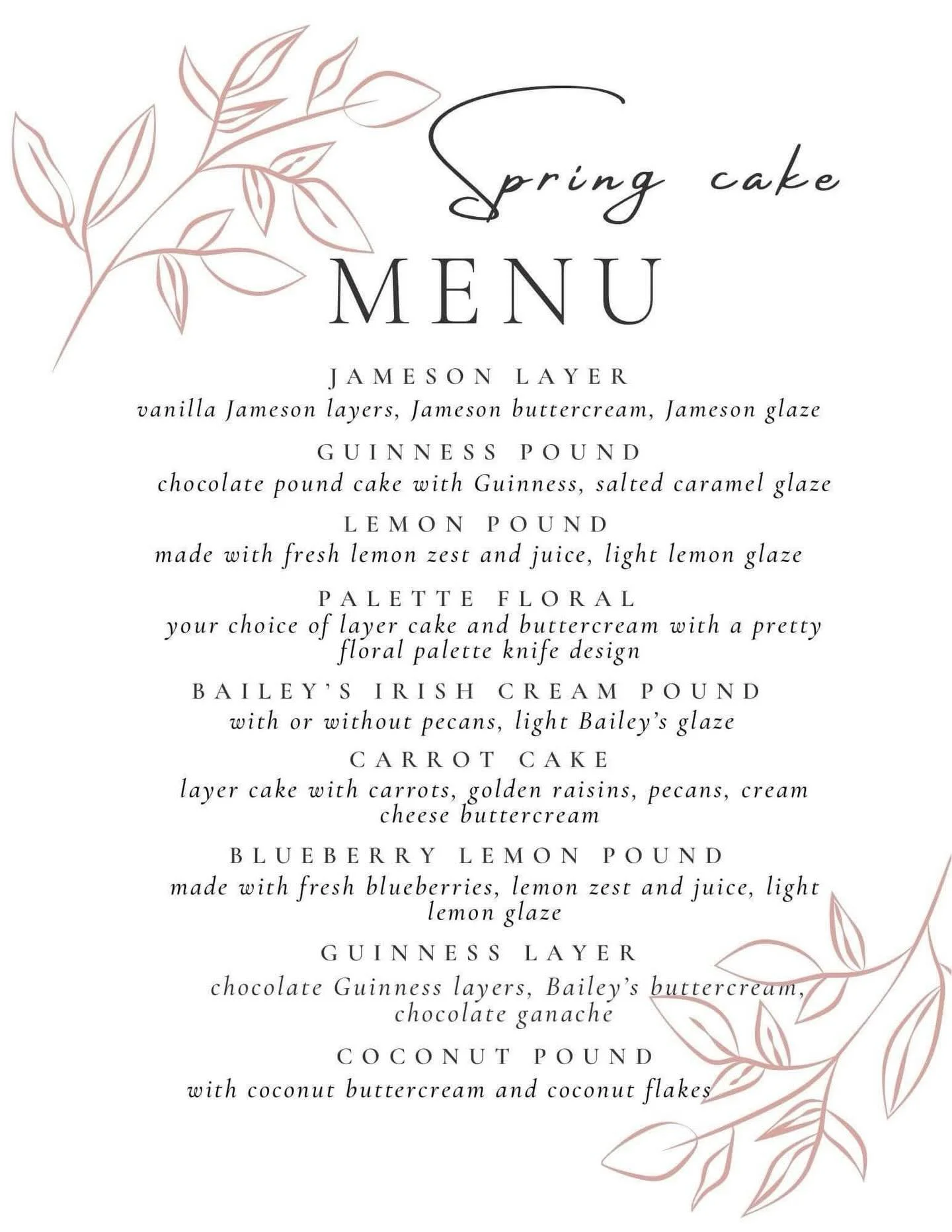 Spring cakes&hellip;some of my favorites to bake (and eat) on this list!

Let me take care of dessert for your next special occasion! Whether you like fruity, coconutty, boozy&hellip;I&rsquo;ve got you! 

Message me to schedule your order!
#saltedswe