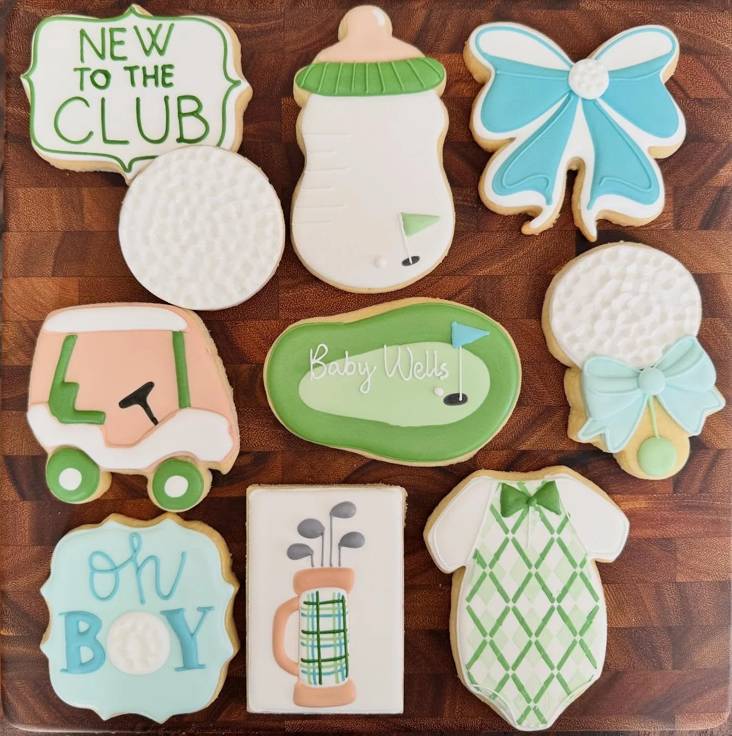 Someone is gonna be New to the Club very soon! ⛳️ 

Happy baby shower to Baby Wells and family!

#saltedsweetsbykeely
#woodstockgabaker
#localcookier
#ForTheLoveOfCookies
#fortheloveofbabies