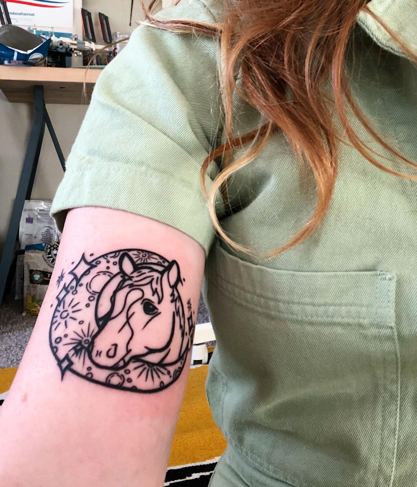 Surprise!! New tat featuring my best friend since age 7. I only get to see Mason every once in a while because we live on opposite coasts but now I have him with me all the time. #horsegirl #4ever