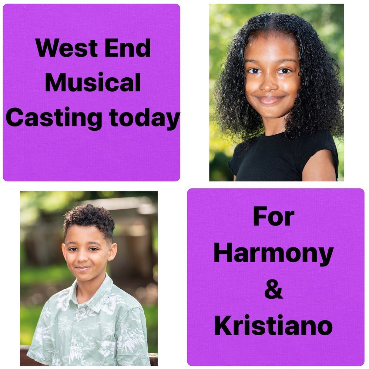 Good luck to our @platinumtalentagency_ clients HARMONY &amp; KRISTIANO who have  A casting for a west end musical this week⭐️ @platinumperformingarts #platinumtalentagency #platinumperformingarts #talntedkids #musicaltheatre #actress #actor #singer 