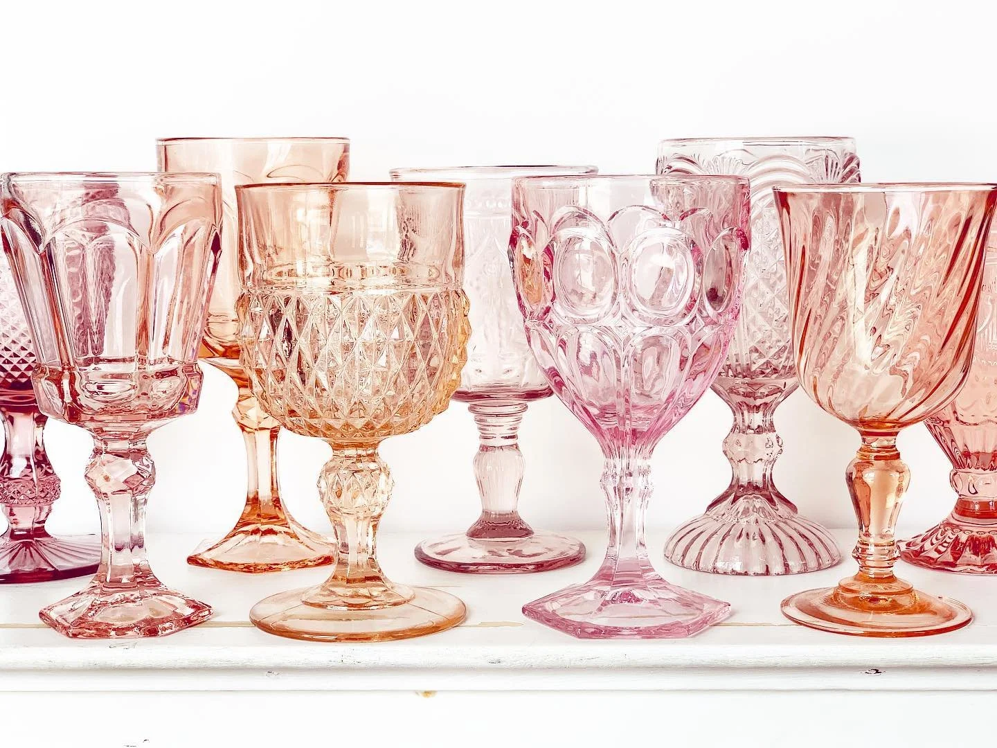 Vintage Pink Goblets  Early Bird Vintage