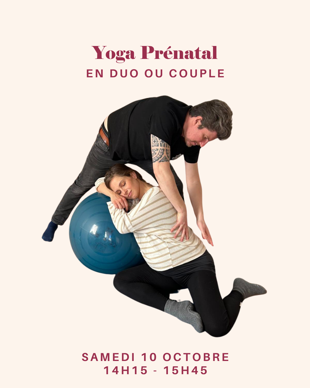 Atelier Yoga prénatal - en duo future maman et conjoint.e 