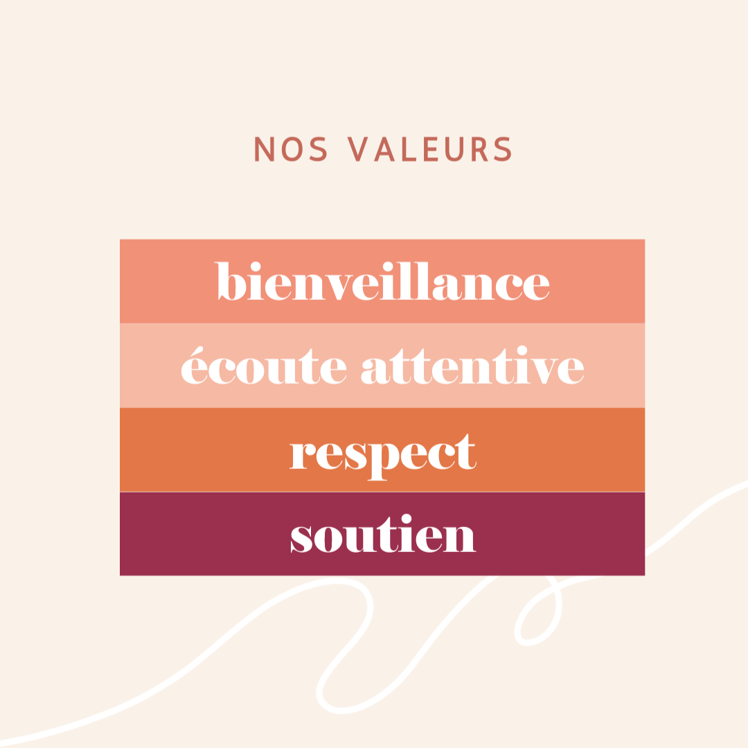 Nos valeurs sont la bienveillance, l'écoute attentive, le respect et le soutien, des éléments clés pour créer un espace de détente et de bien-être pour nos clients chez Mamaë.