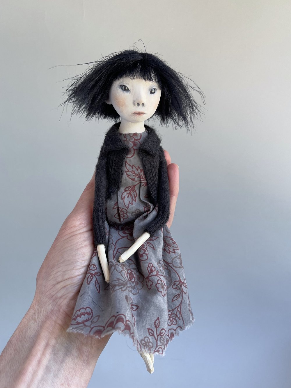 Paper Clay Art Dolls Original Halloween Art Doll By Painted Paper