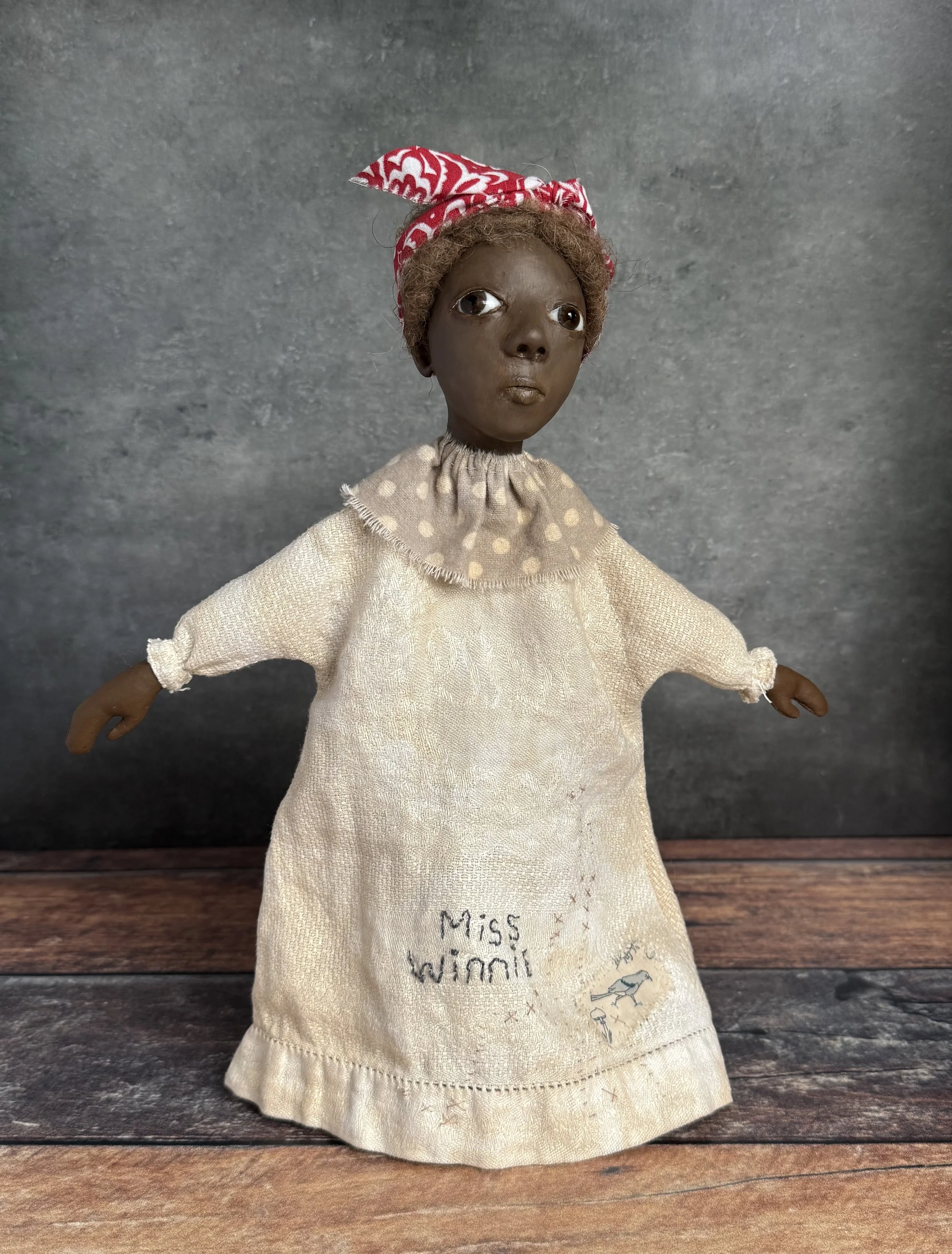 Folk Art Hand Puppet, Miss Winnie
