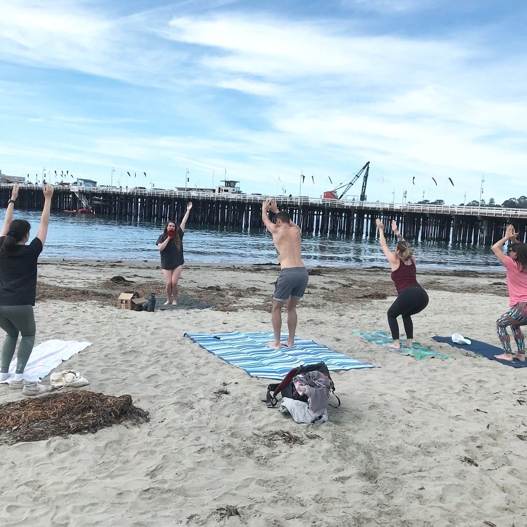 Santa Cruz Hostel Weekly Yoga on the Beach.jpg (Copy)