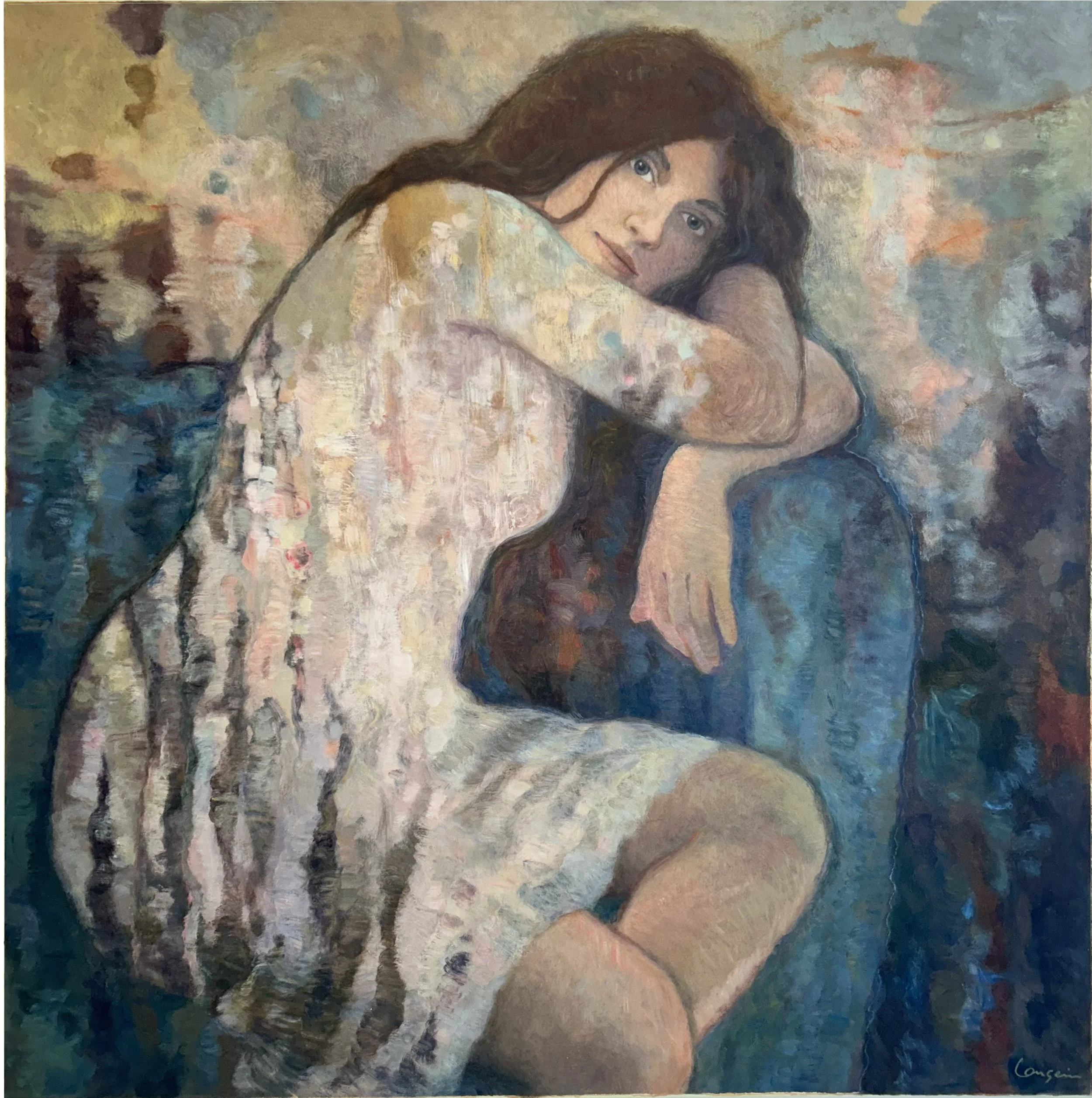 Un jour très bleu 36" x 36"