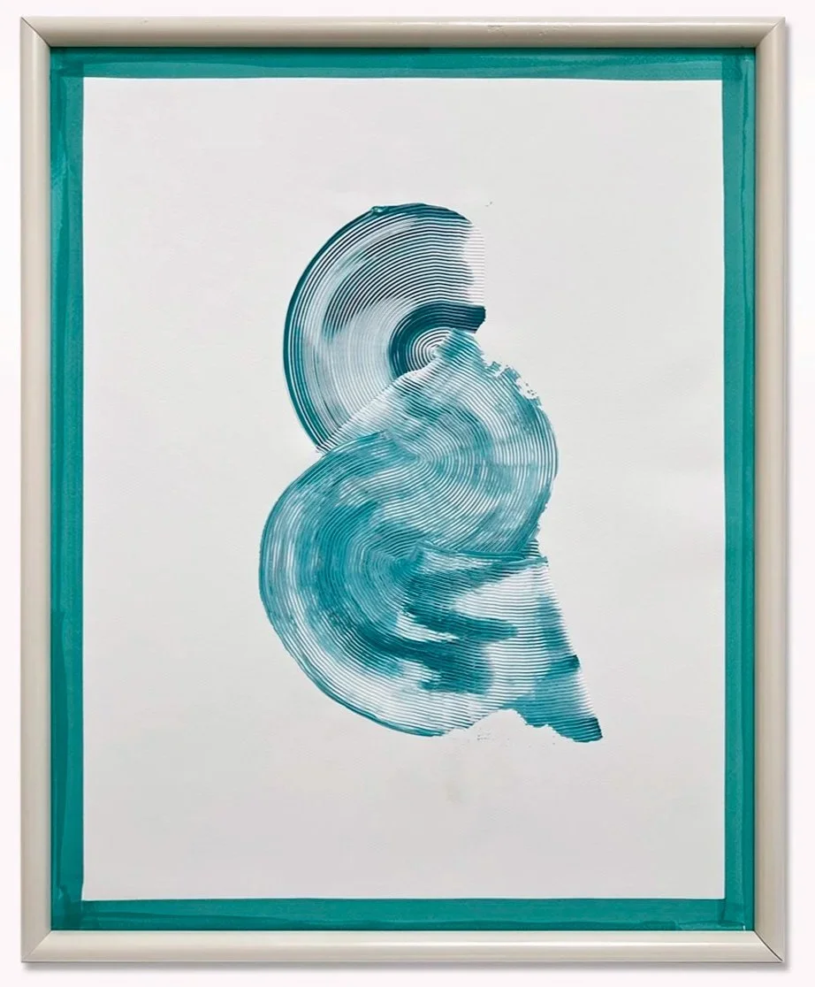 Les Deux (bleu),  Acrylique sur sur papier fin martelé, Acrylic on fine hammer beaten paper, 52 x 42 cm / 20,5" × 16,5", prix sur demande 