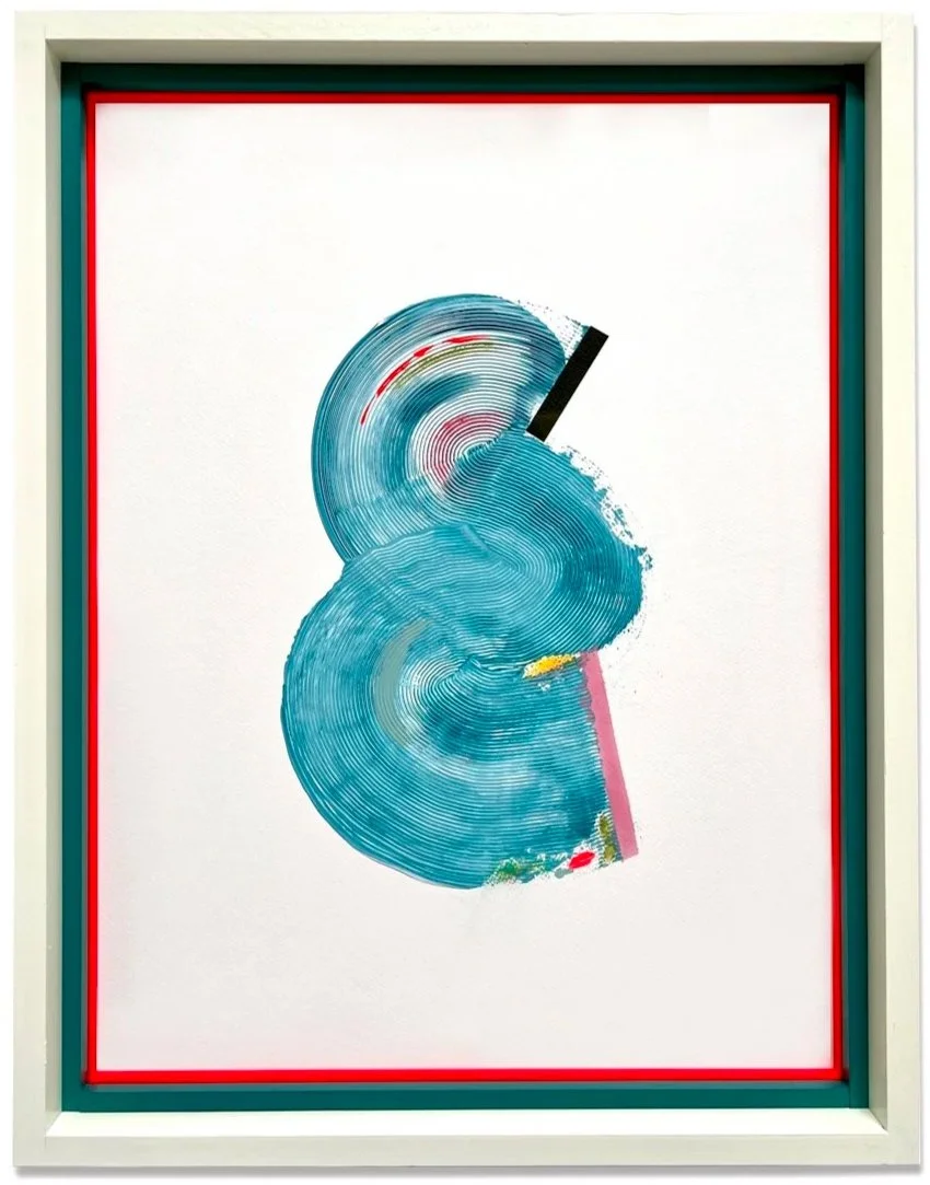 Motion, Techniques mixes sur sur papier fin martelé, Mixed media on fine hammer beaten paper, 21" × 16,5"
