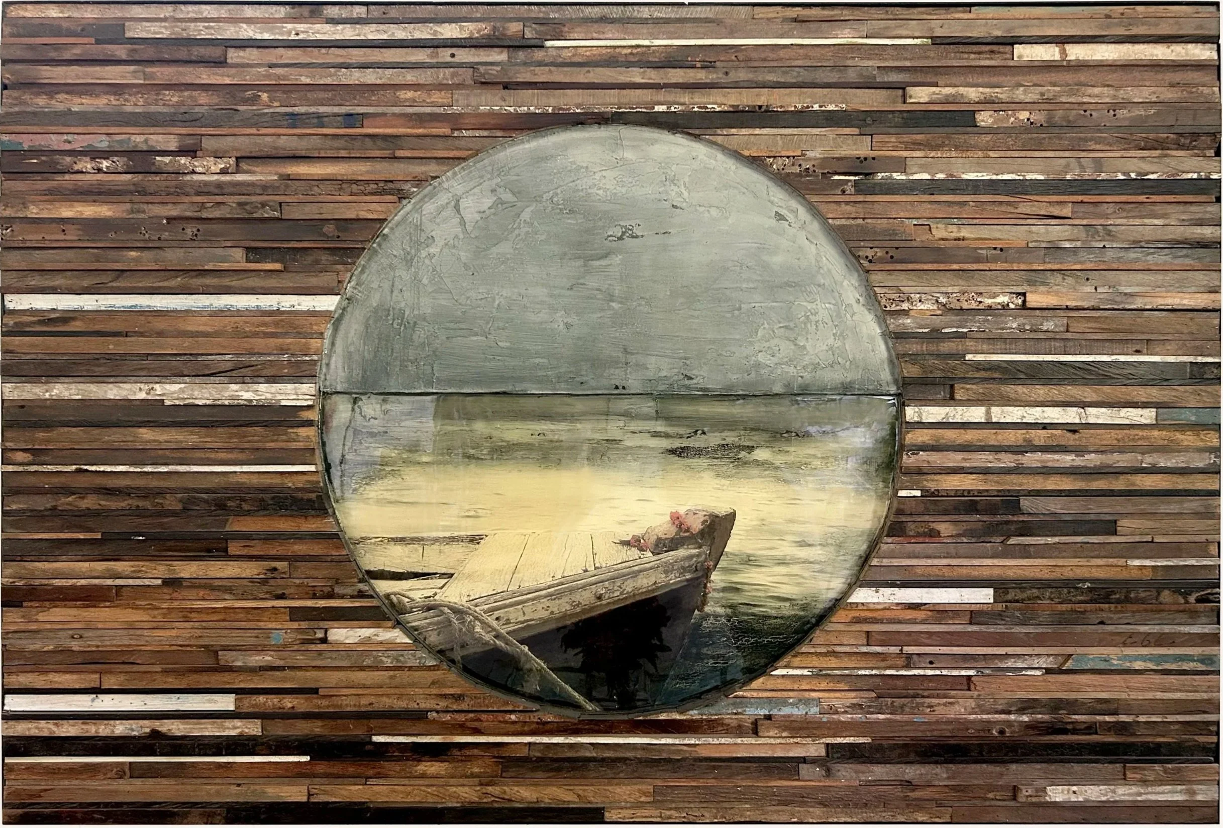 OFFRANDES
Techniques mixtes sur bois recyclé d’épave Mixed Media on recycled shipwreck wood  , 
72" × 48" 
6 700 $