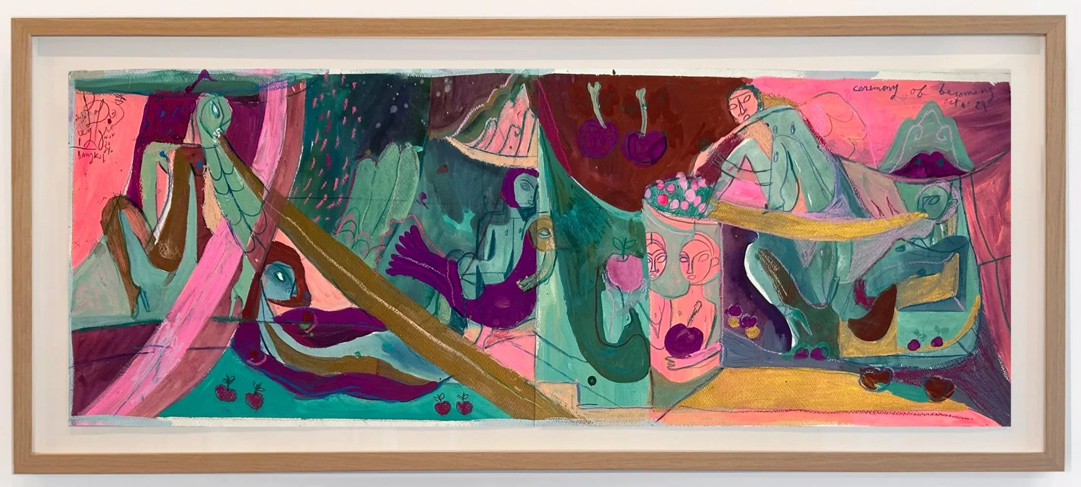 Ceremony of becoming #29, 2024
 Médium mixte sur papier 37,5” X 14,25”