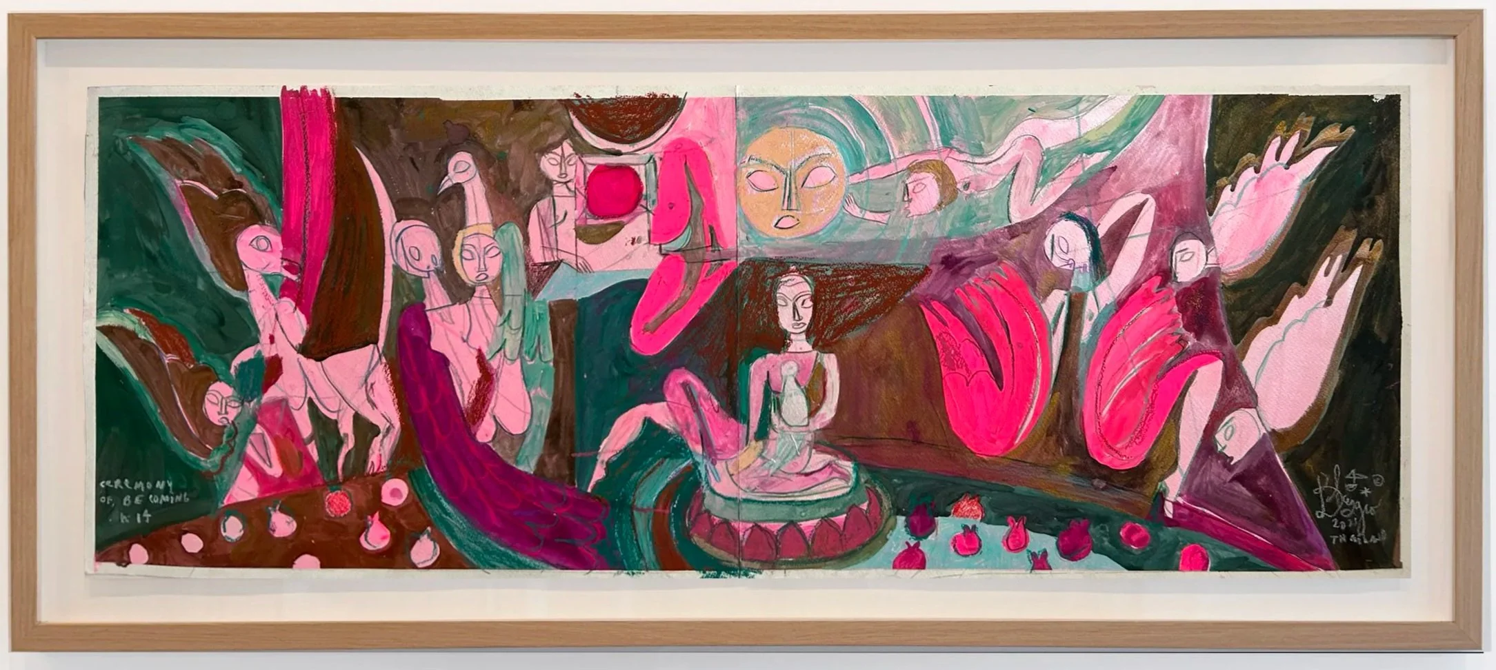 Ceremony of becoming #14, 2024
 Médium mixte sur papier 37,5” X 14,25”