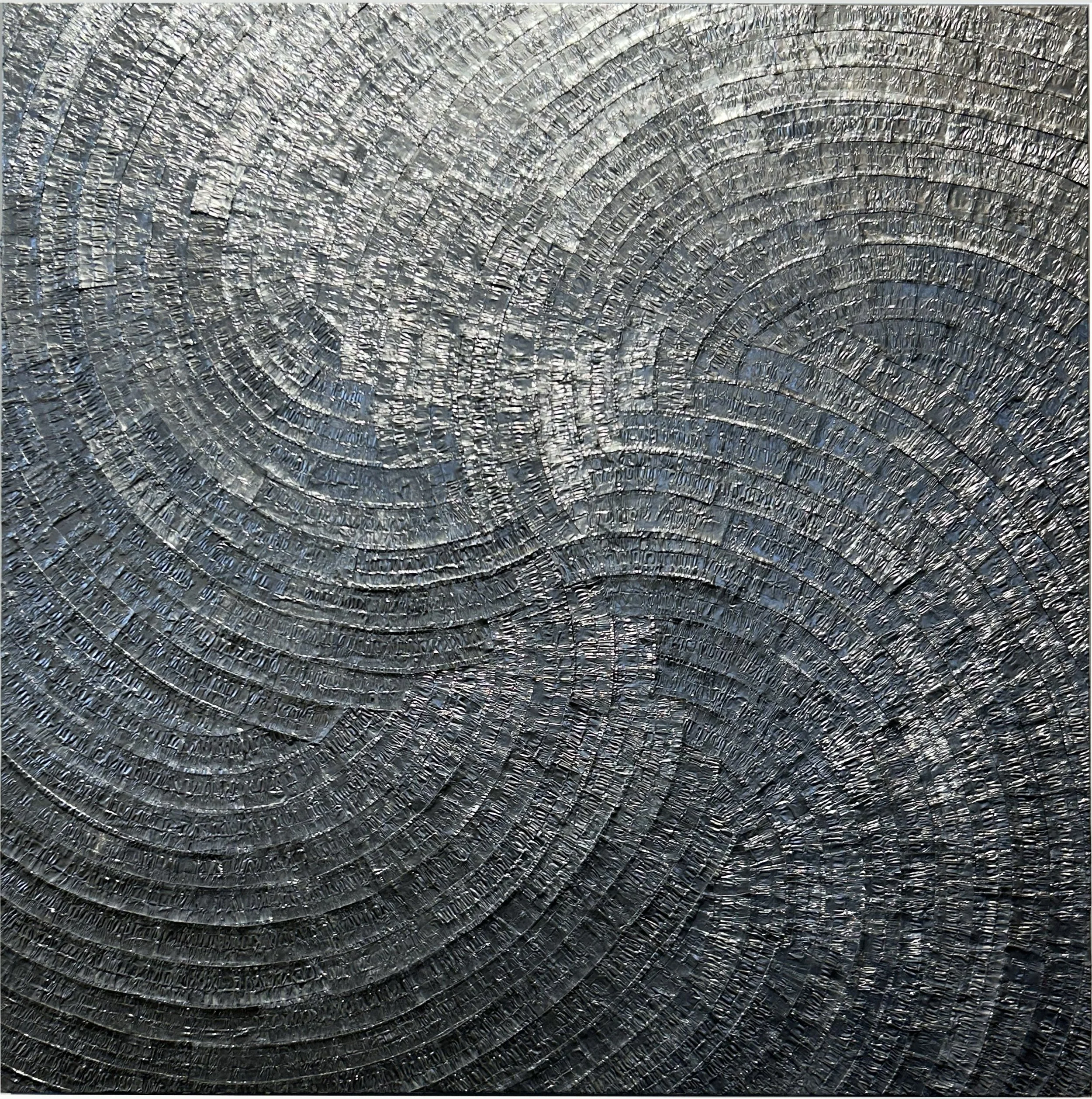 Pour emporter, 24" x 24", Aluminium recyclé et acrylique sur panneau, CAD 1,900 $