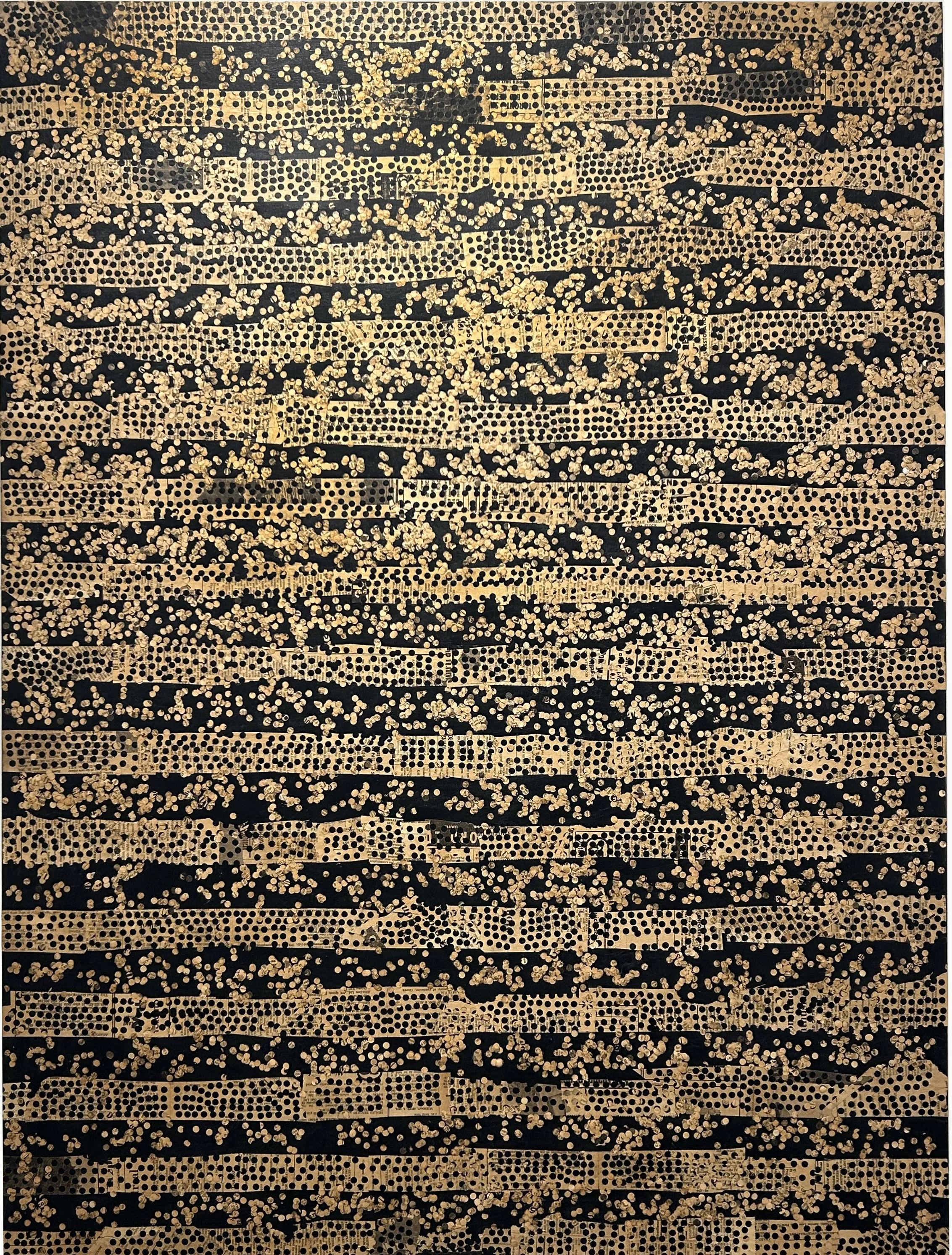 Big News, 36" x 48", Papier journaux sur panneau, CAD 3,000$ 