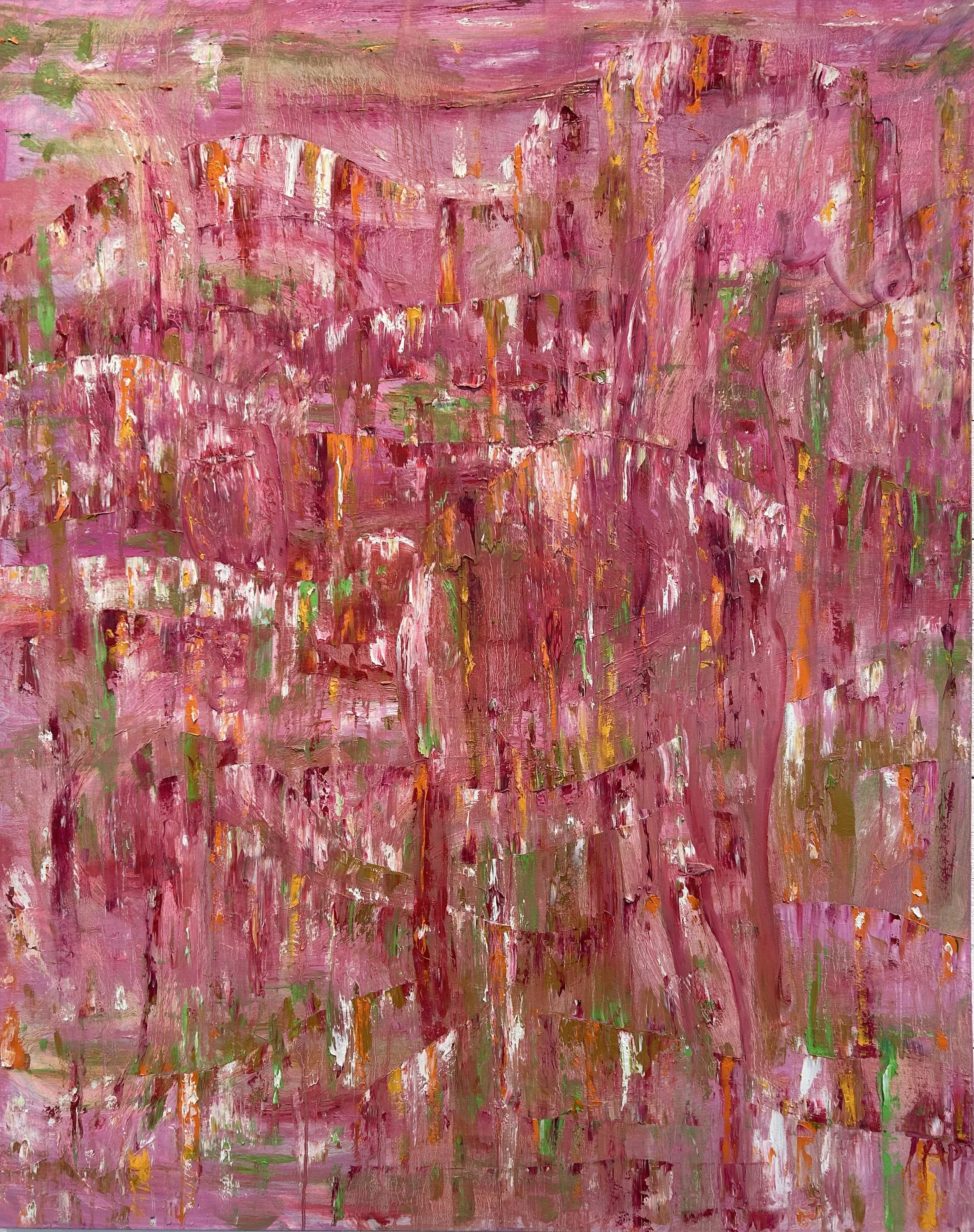 Les chevaux sauvages (huile sur toile)  60" x 48", CAD 3,800 $