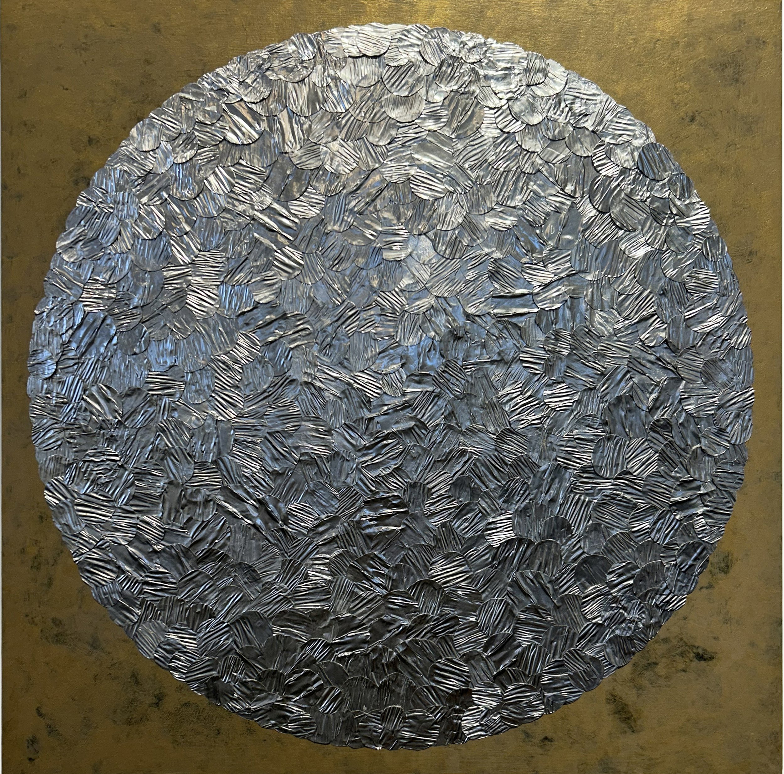 Finger Print, 20" x 20", Aluminium recyclé et acrylique sur panneau, CAD 1,200 $