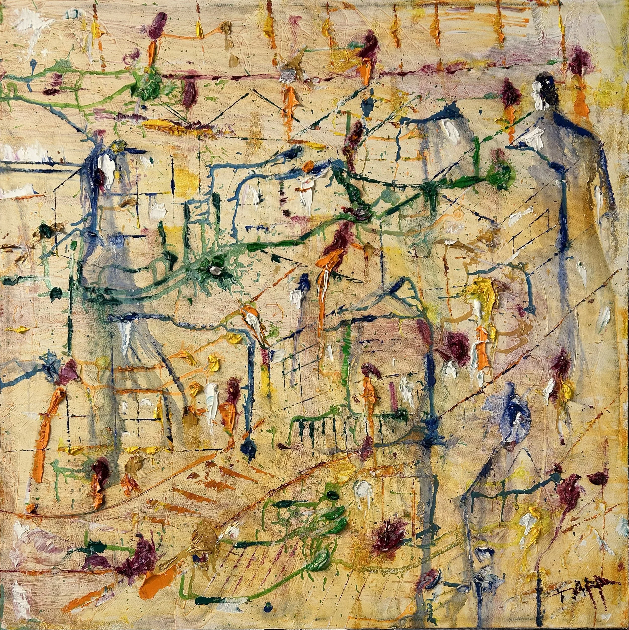 Archéologie du Silence (huile et encre sur toile) 
24" x 24", CAD 1,800 $