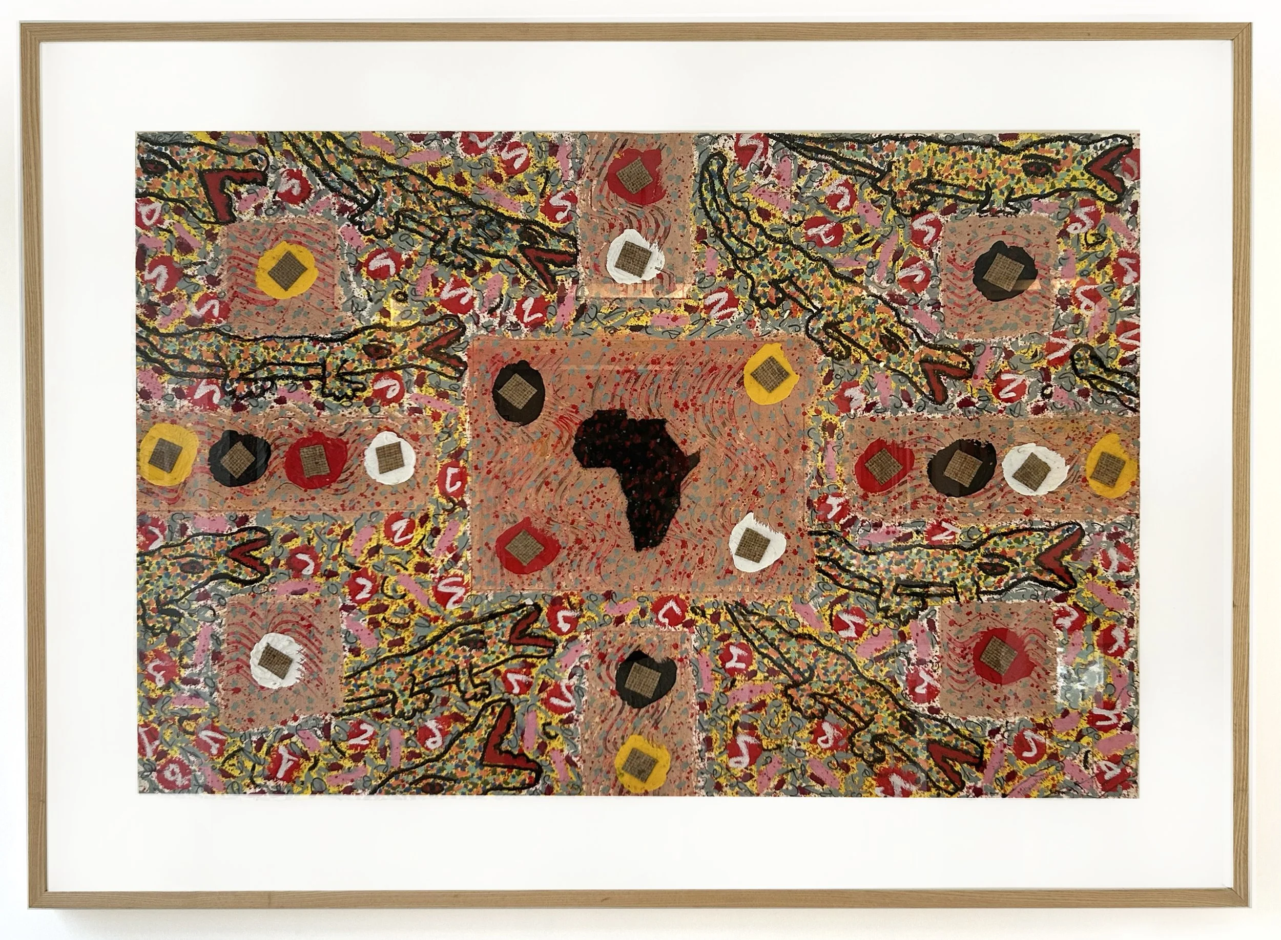 La dérive des Crocos, 1996, Médium mixte sur papier Arches 80 cm x 120 cm, CAD 4,800 $