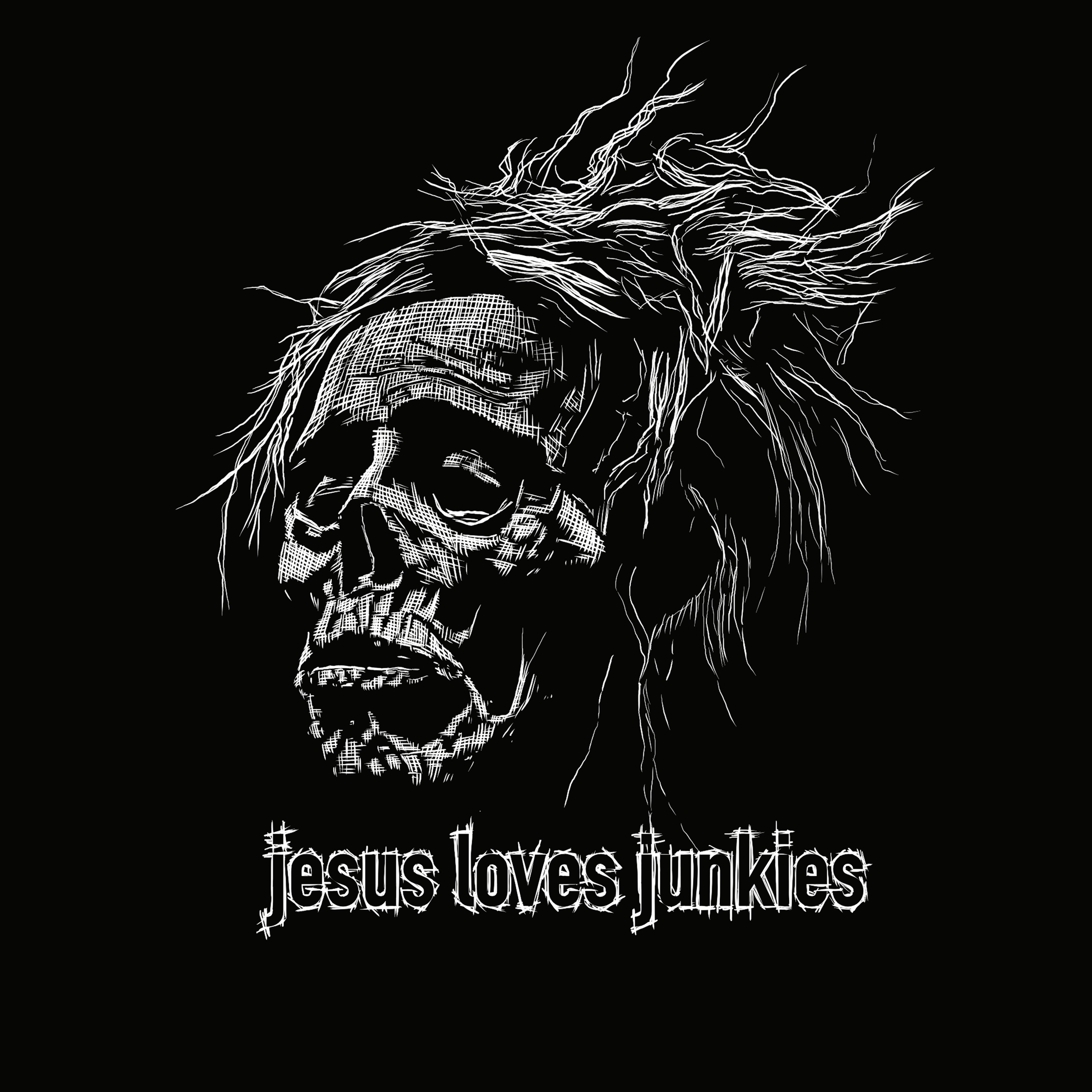 Jesus Loves Junkies Shrunken Head