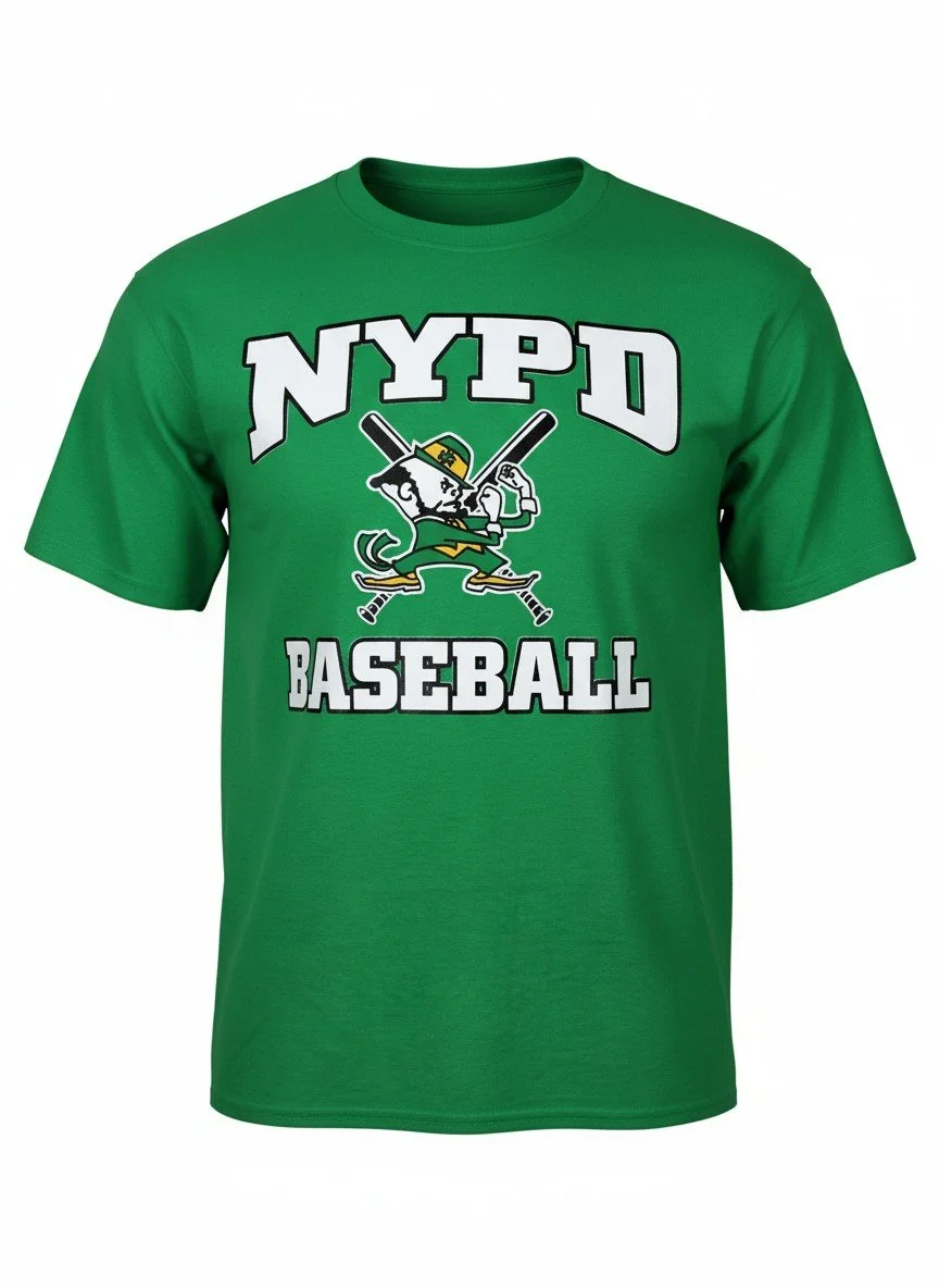 Item# T412 NYPD "Fighting Irish" Baseball T-Shirt