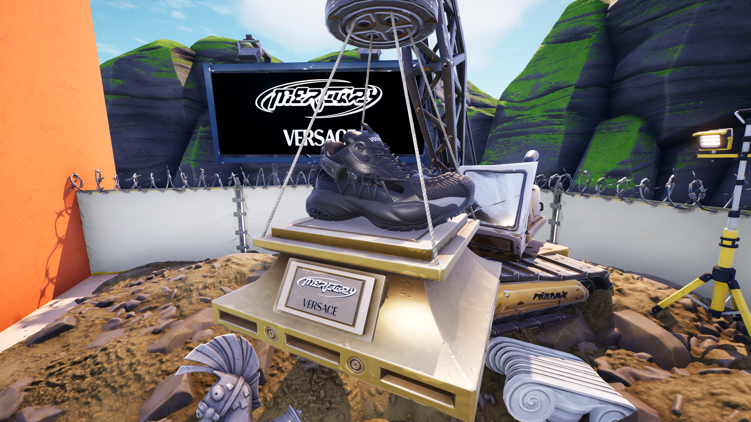 Versace x Murder Mystery Fortnite brand Integration. Apparel Fortnite integration.