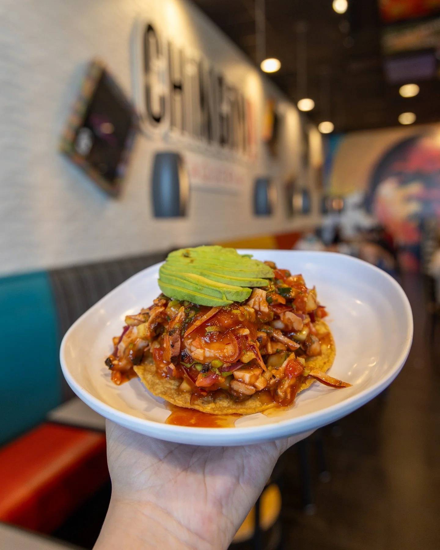 Feeling summer getting closer with this tostada de ceviche + cerveza 🍤