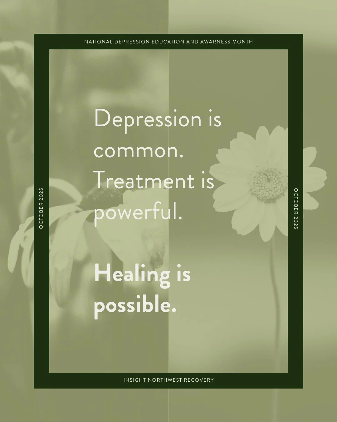 October is National Depression Education &amp; Awareness Month.⁠
⁠
Depression is more than feeling sad. It can show up as:⁠
Exhaustion, no matter how much you sleep⁠
Loss of interest in things you once loved⁠
Trouble focusing, finishing tasks, or kee