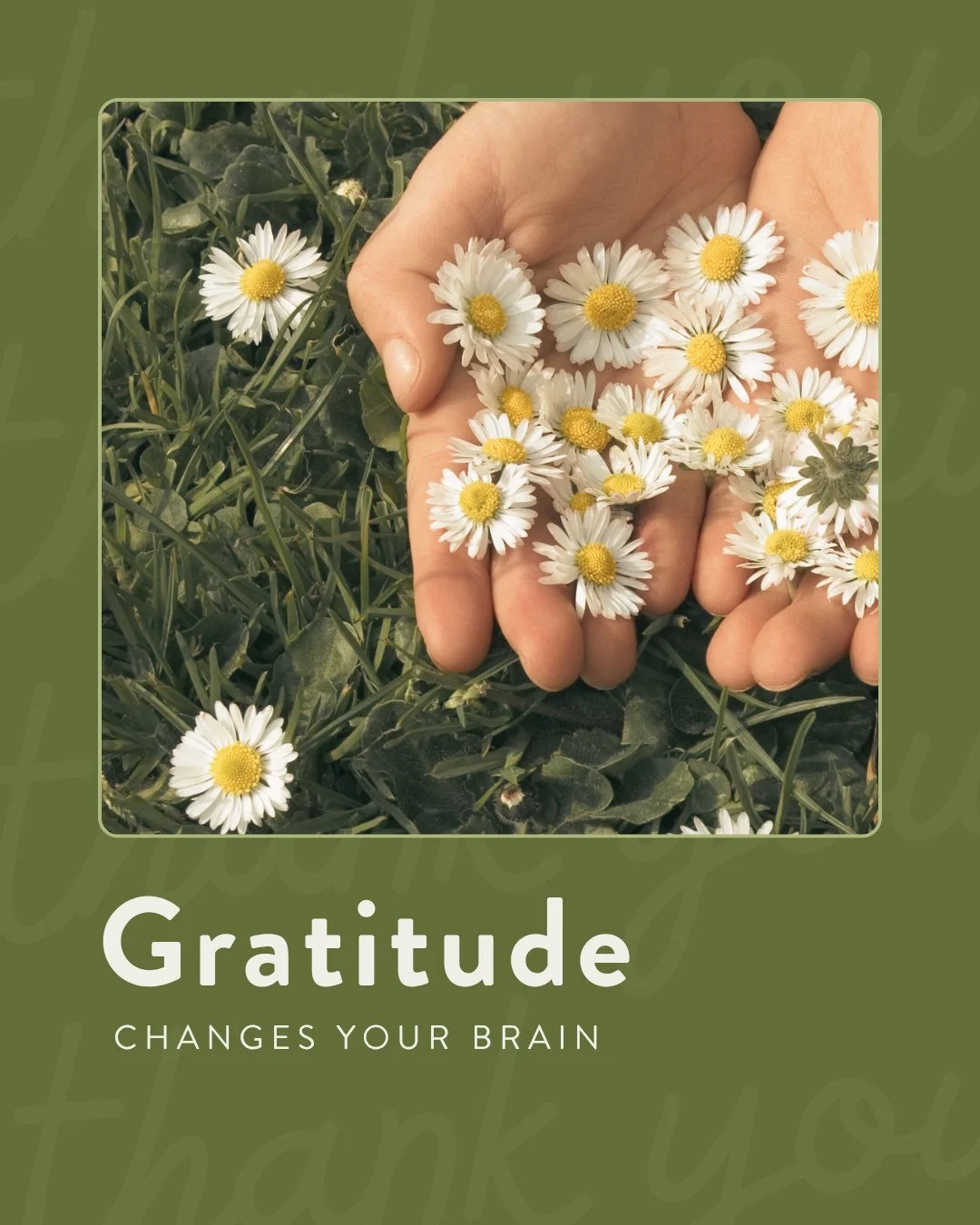 Research shows gratitude reduces stress, improves mood, and strengthens recovery. ⁠
⁠
It doesn&rsquo;t have to be complicated&mdash;start by writing down 3 small things you&rsquo;re grateful for today. Even on hard days, this simple practice can shif