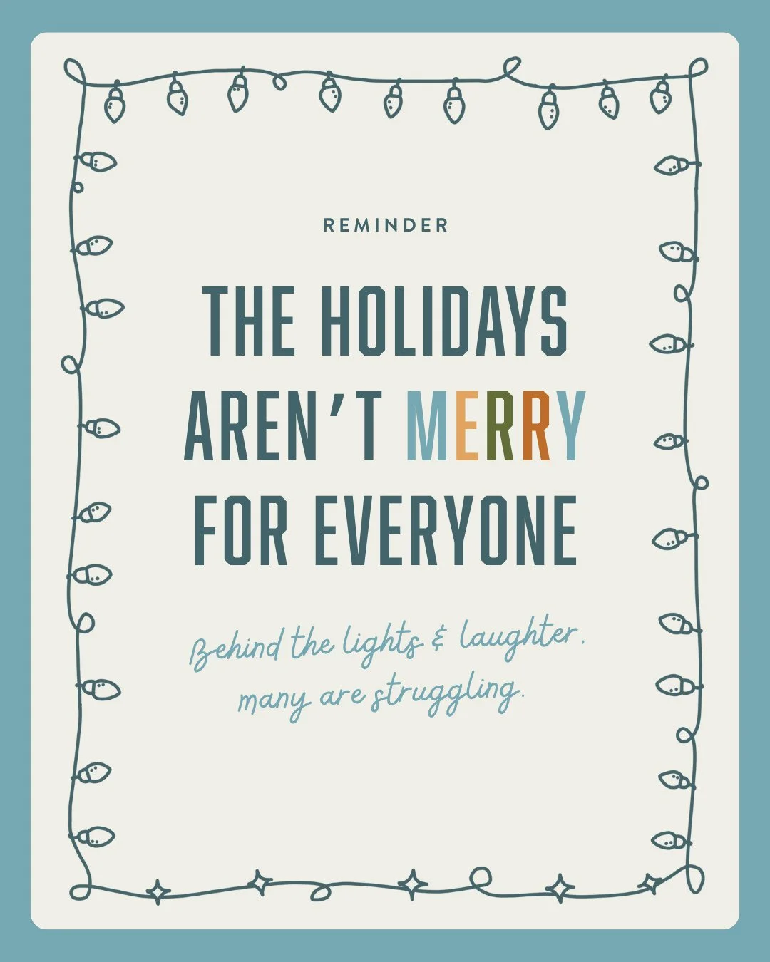 The holidays bring joy for some, but for others, they can bring stress, family conflict, reminders of grief, and loneliness. 💛⁠
⁠
If this season feels heavy, here&rsquo;s your reminder:⁠
✨ You&rsquo;re not failing if you&rsquo;re struggling.⁠
✨ It&r