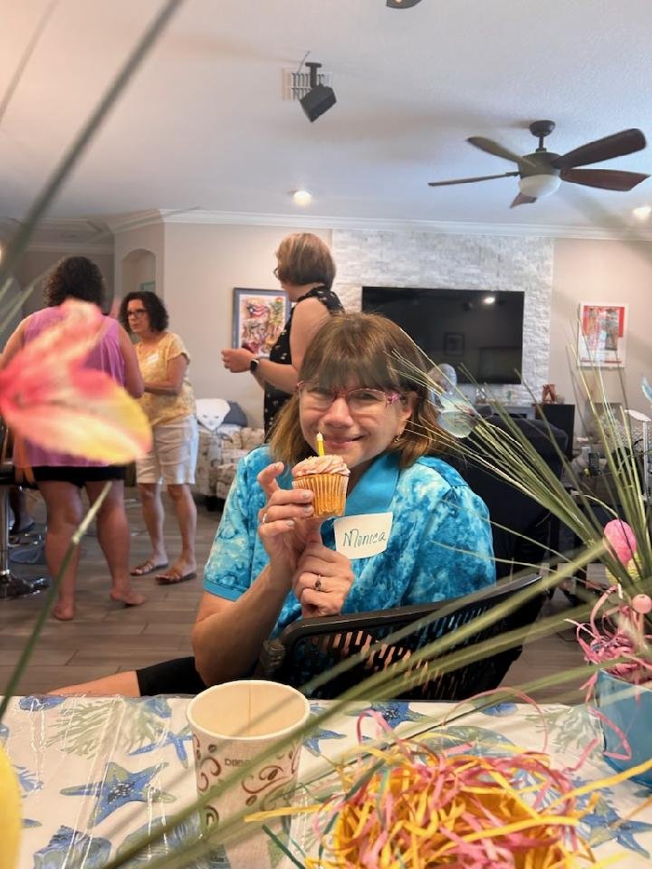 Monica enjoying her birthday cupcake (Copy)