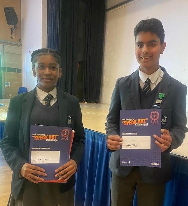 Congratulations to our Speak Out runner up, Daniella, and our Speak Out finalist, Krish! Both delivered incredibly inspiring speeches last week and we cannot wait to hear you represent our school at the regional final. ⁠
⁠
#BEheard ⁠
#BEoutstanding