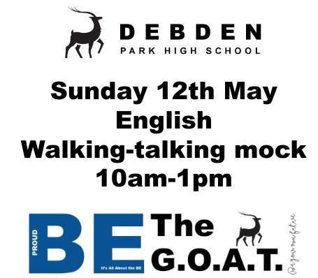 Reminder to all our Year 11 students⁠
⁠
English walking-talking mock, tomorrow from 10am-1pm in preparation for English Literature Paper 1 on Monday morning.⁠
⁠
#BEready⁠
#BErevising⁠
#BEtheGOAT