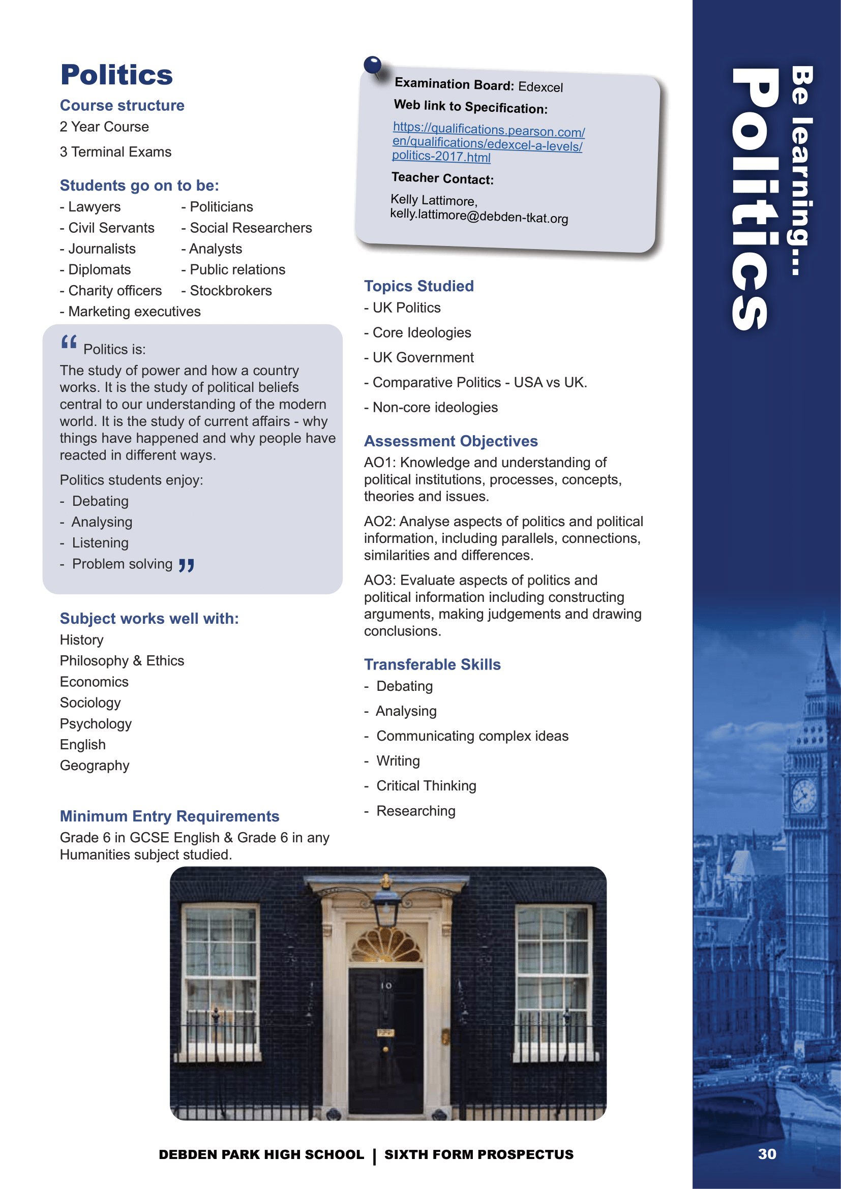 SIXTH FORM PROSPECTUS 2024 Debden Park High School