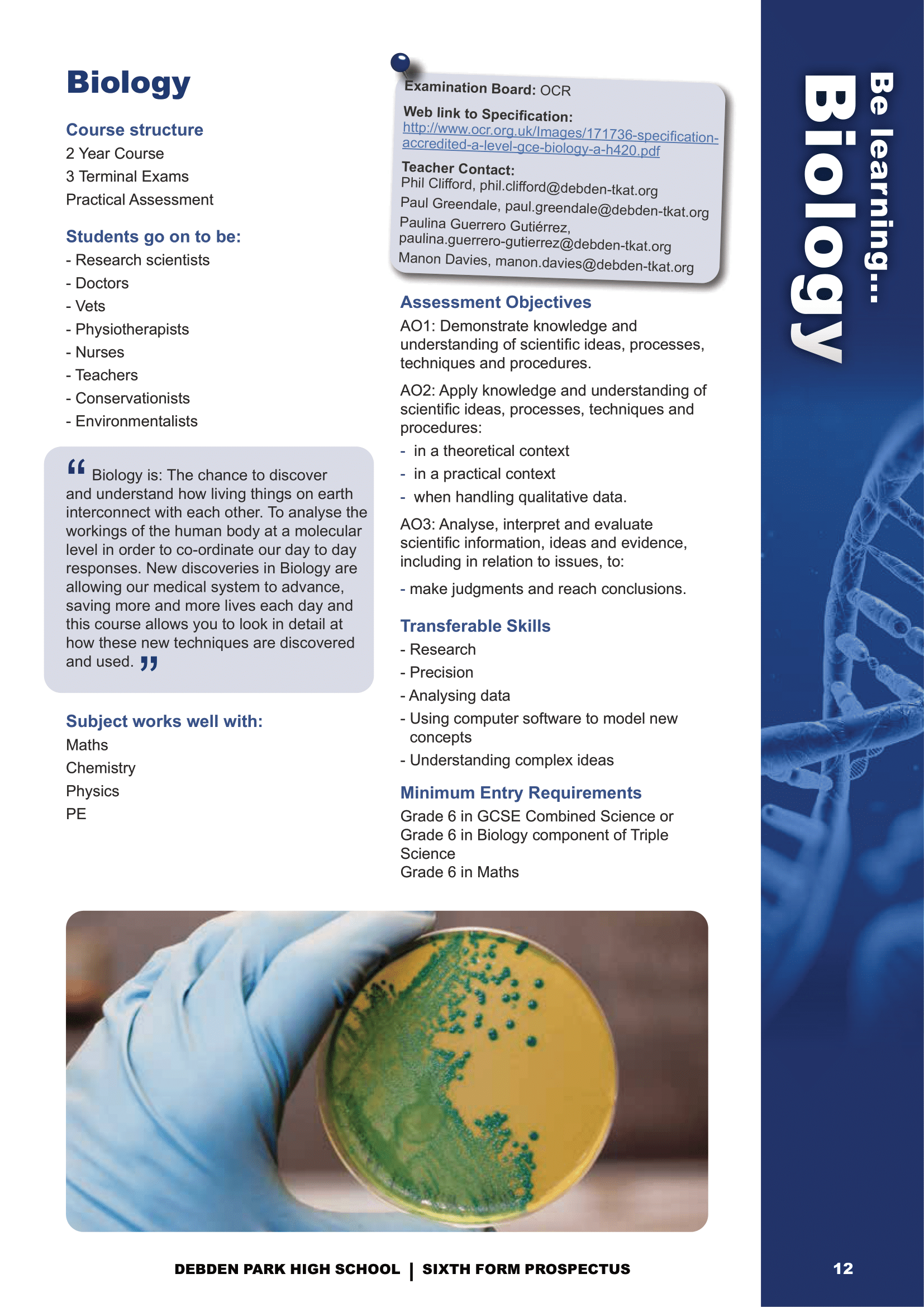 SIXTH FORM PROSPECTUS 2024 Debden Park High School